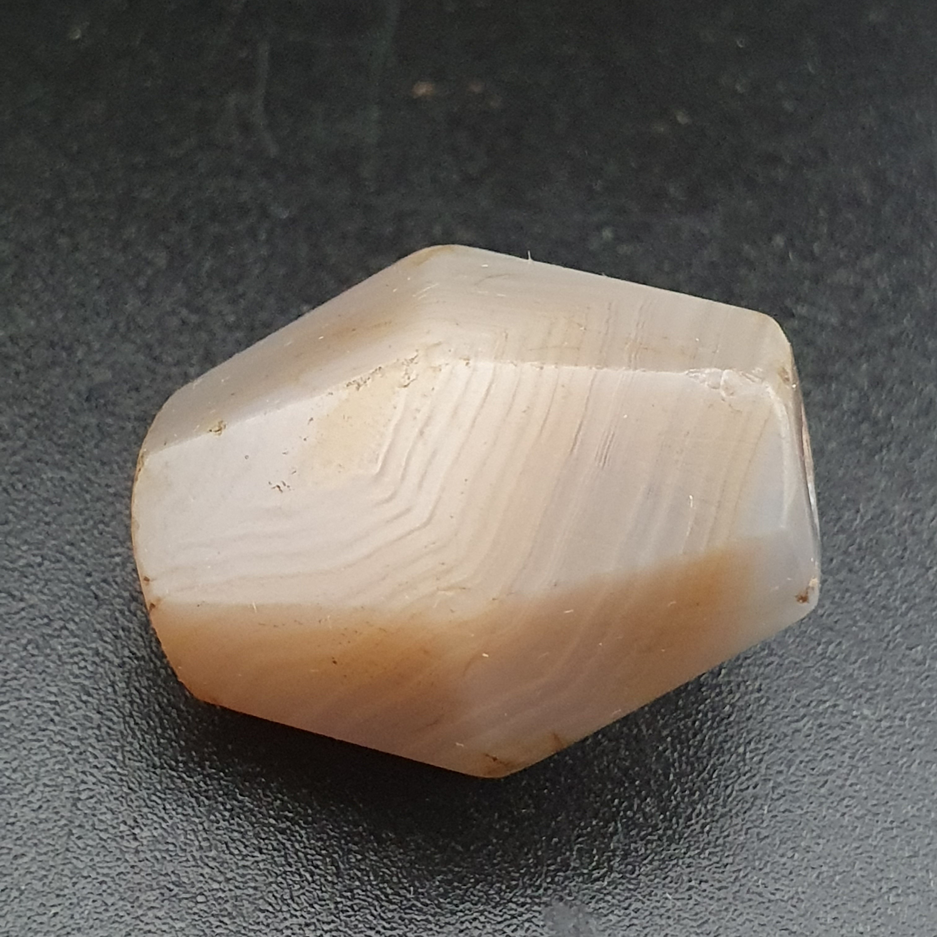 Ancient Natural Eye Pattern Suliemani Gray Agate Bead Amulet