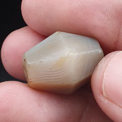 Ancient Natural Eye Pattern Suliemani Gray Agate Bead Amulet