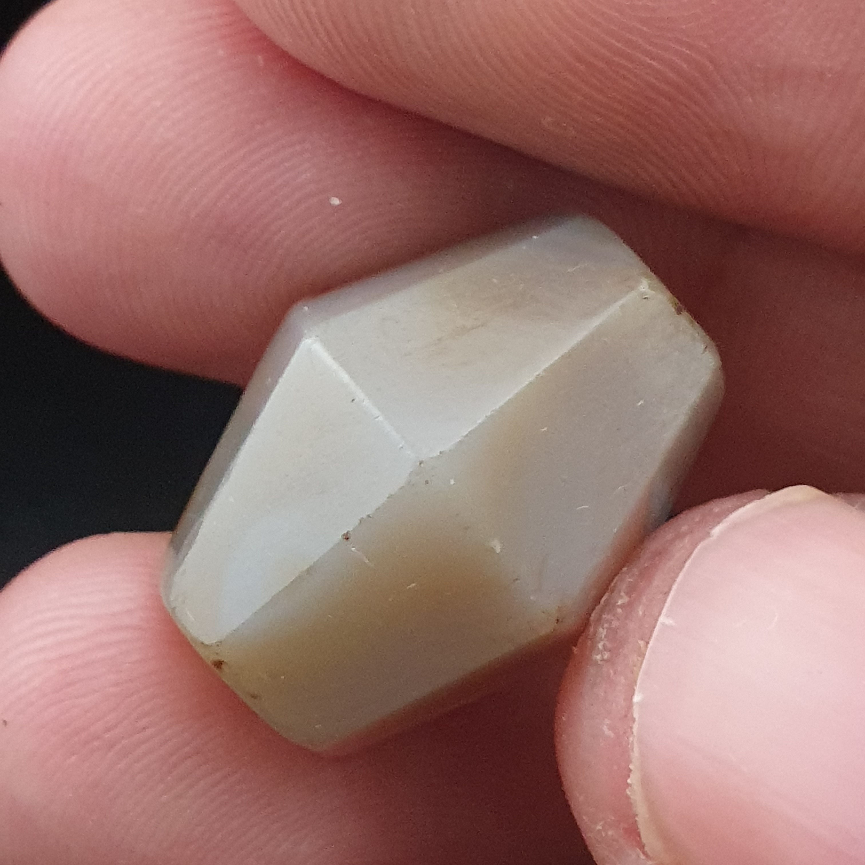 Ancient Natural Eye Pattern Suliemani Gray Agate Bead Amulet