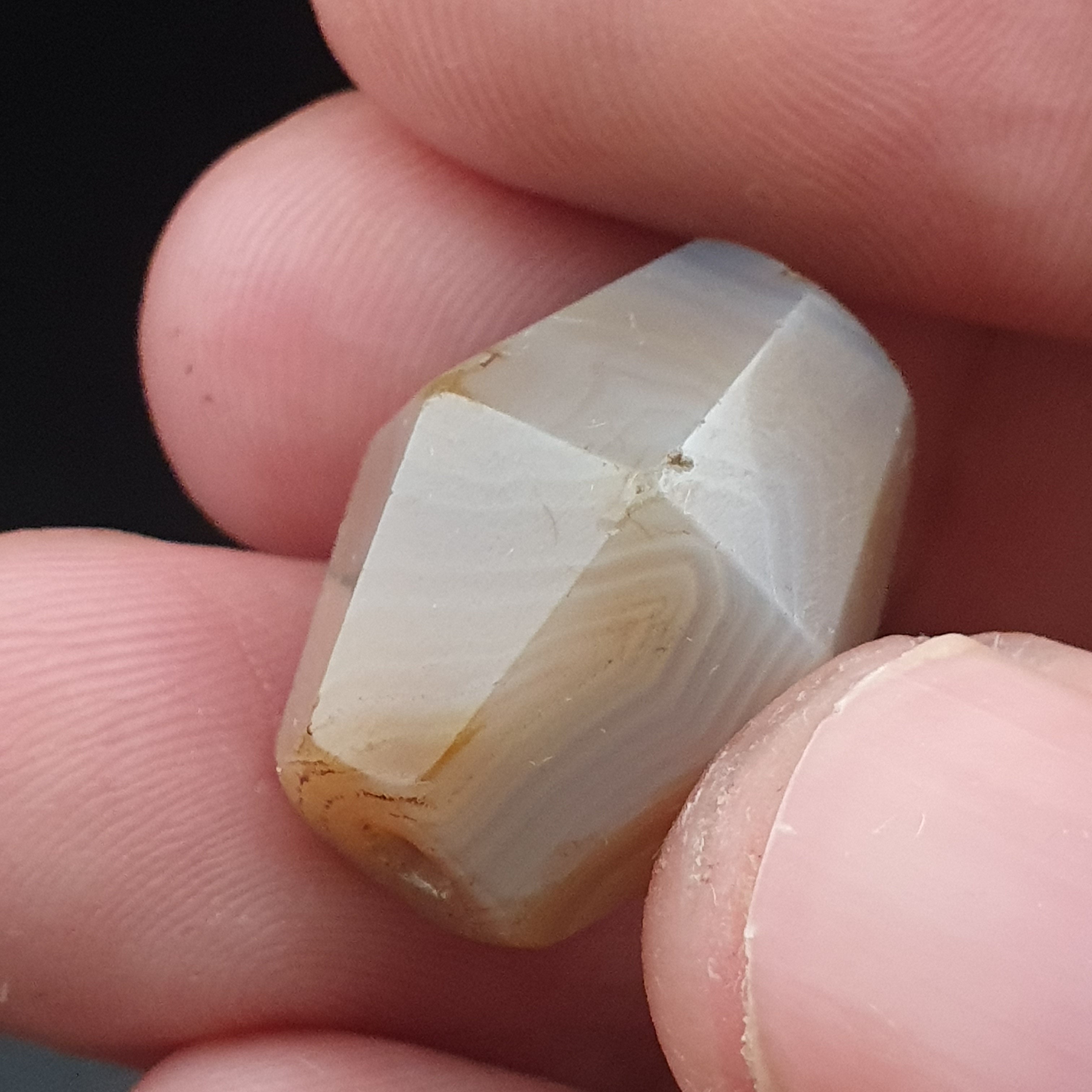 Ancient Natural Eye Pattern Suliemani Gray Agate Bead Amulet