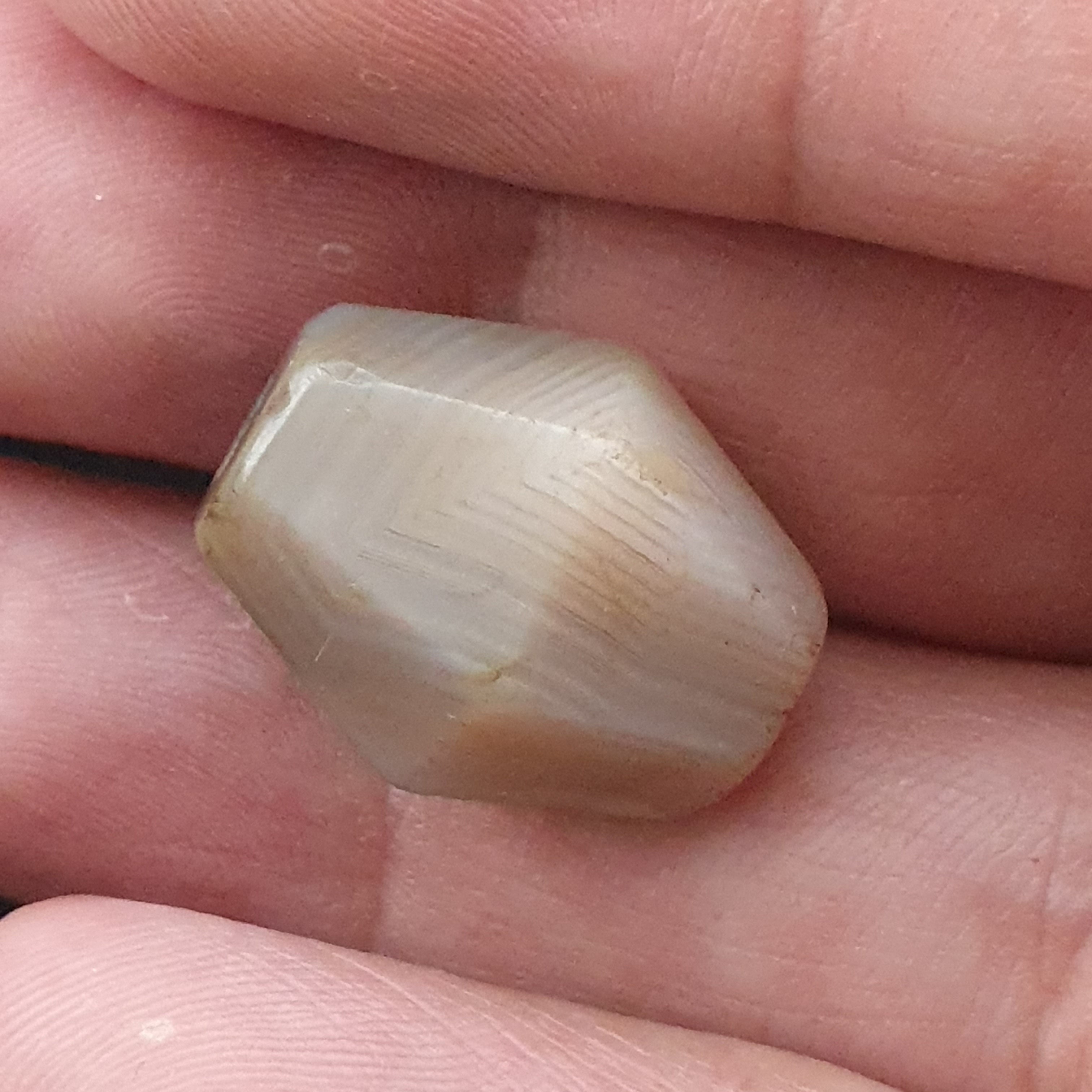 Ancient Natural Eye Pattern Suliemani Gray Agate Bead Amulet