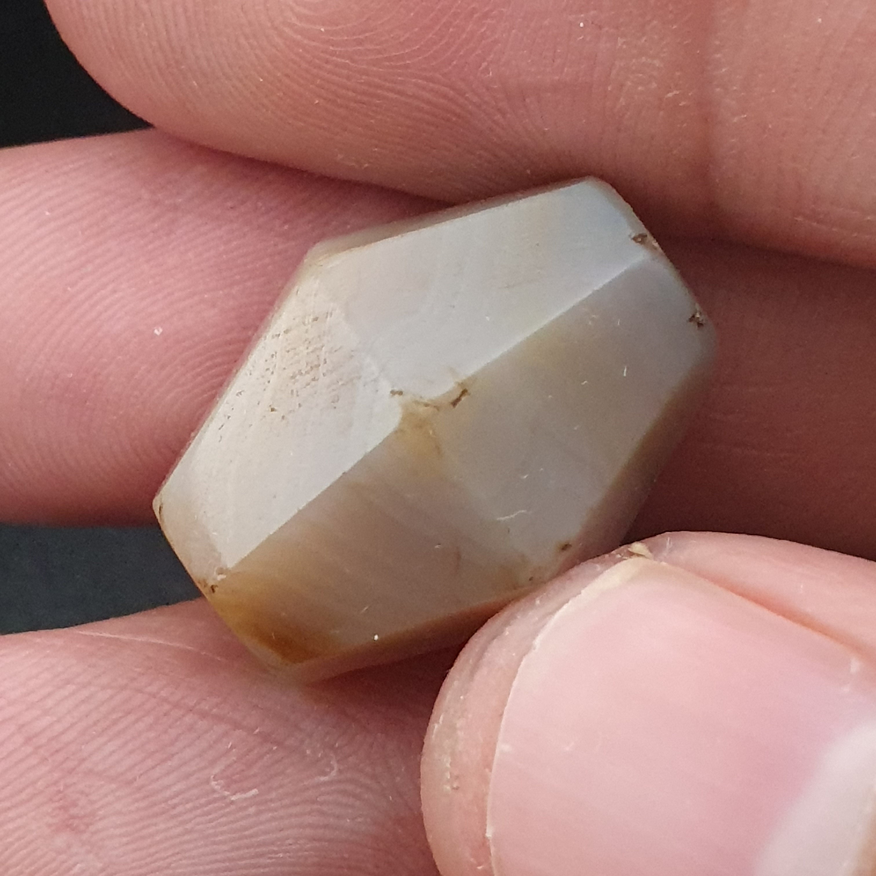 Ancient Natural Eye Pattern Suliemani Gray Agate Bead Amulet