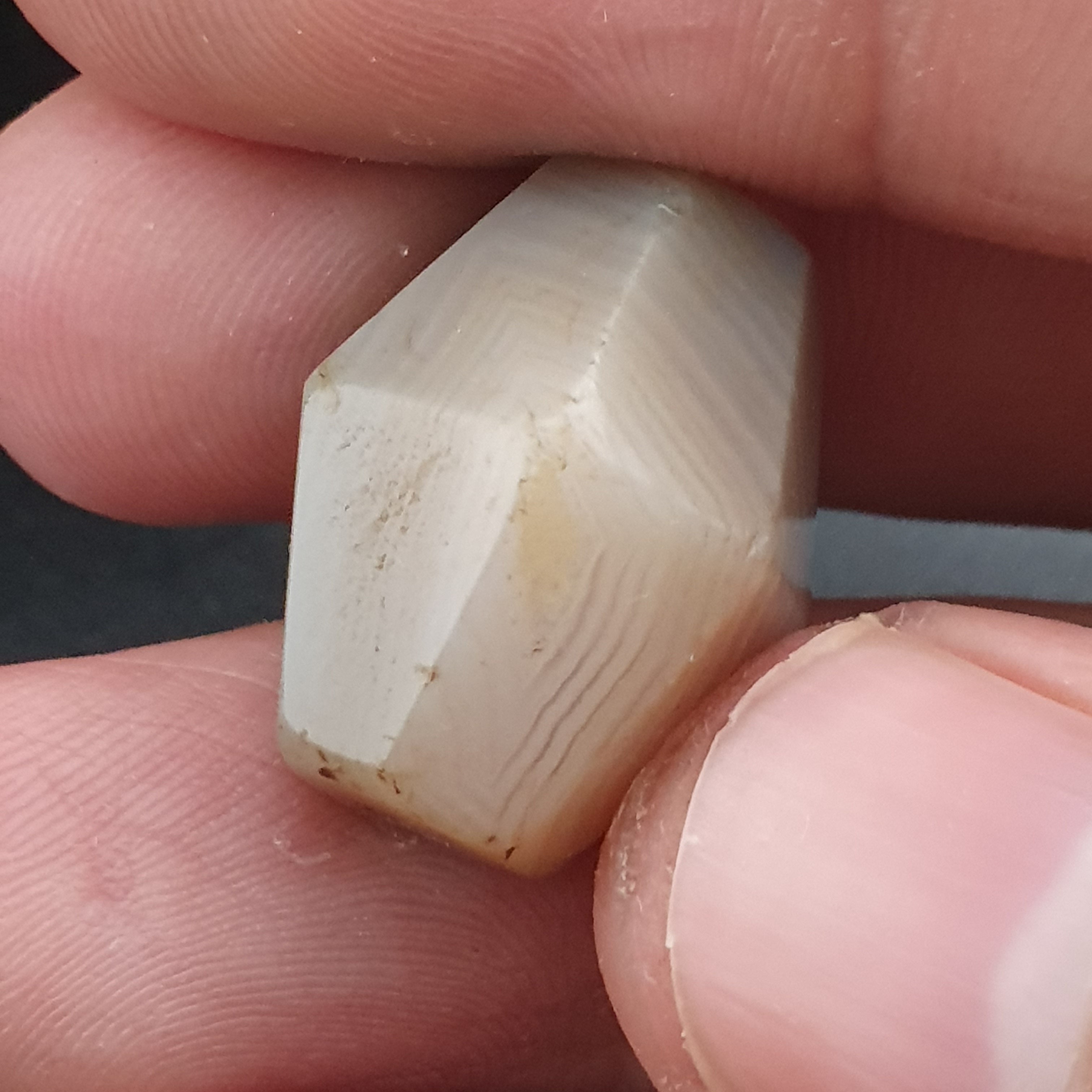 Ancient Natural Eye Pattern Suliemani Gray Agate Bead Amulet