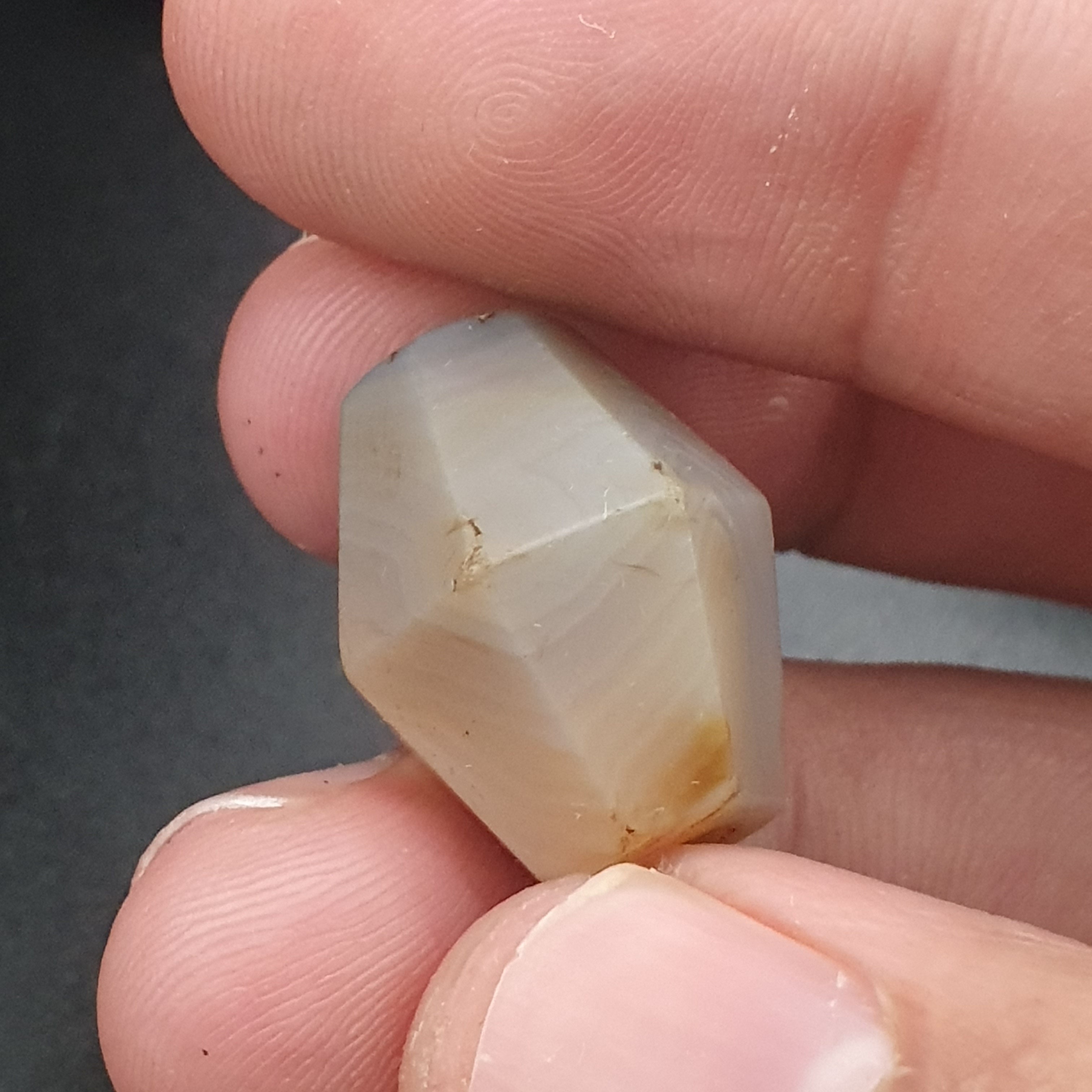 Ancient Natural Eye Pattern Suliemani Gray Agate Bead Amulet