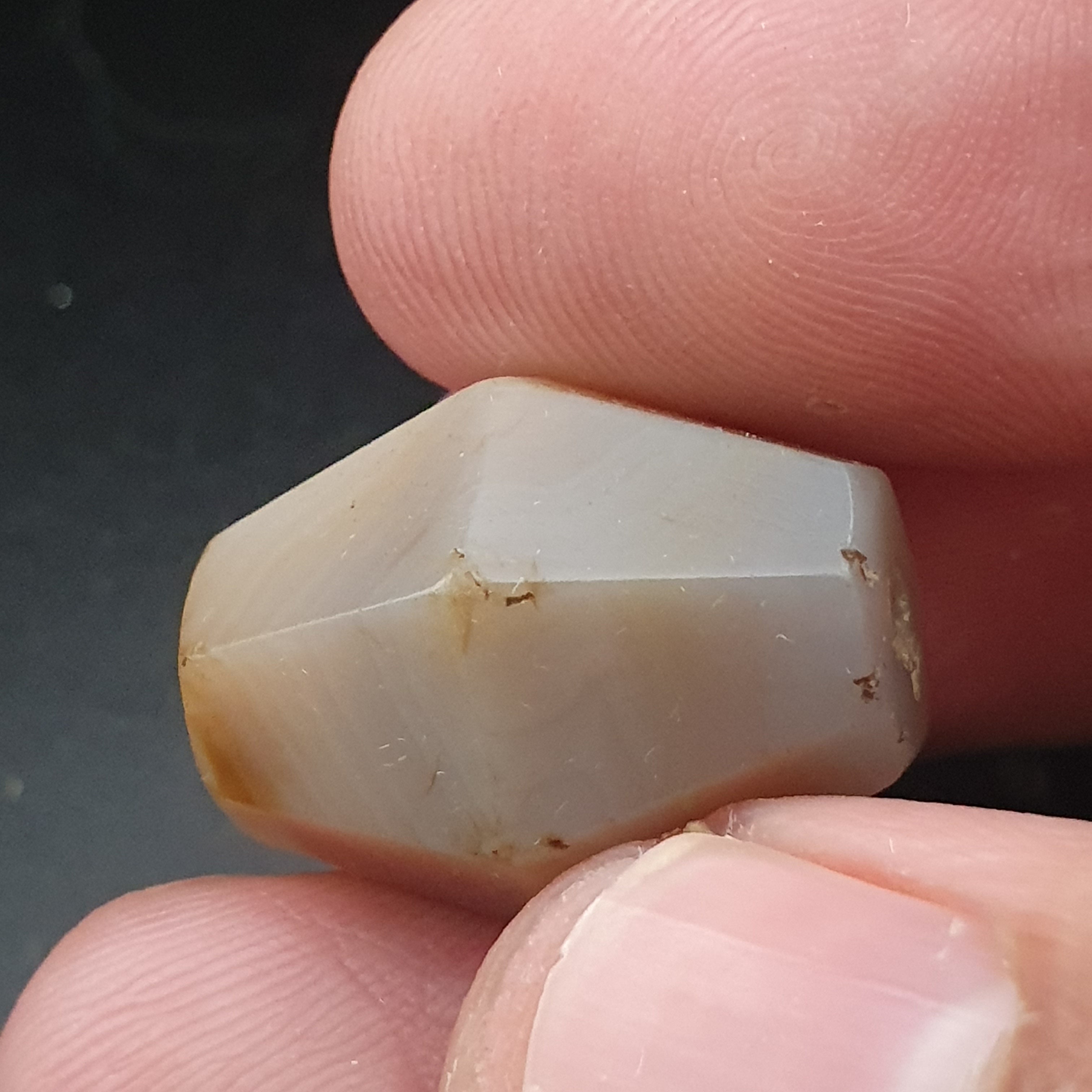 Ancient Natural Eye Pattern Suliemani Gray Agate Bead Amulet