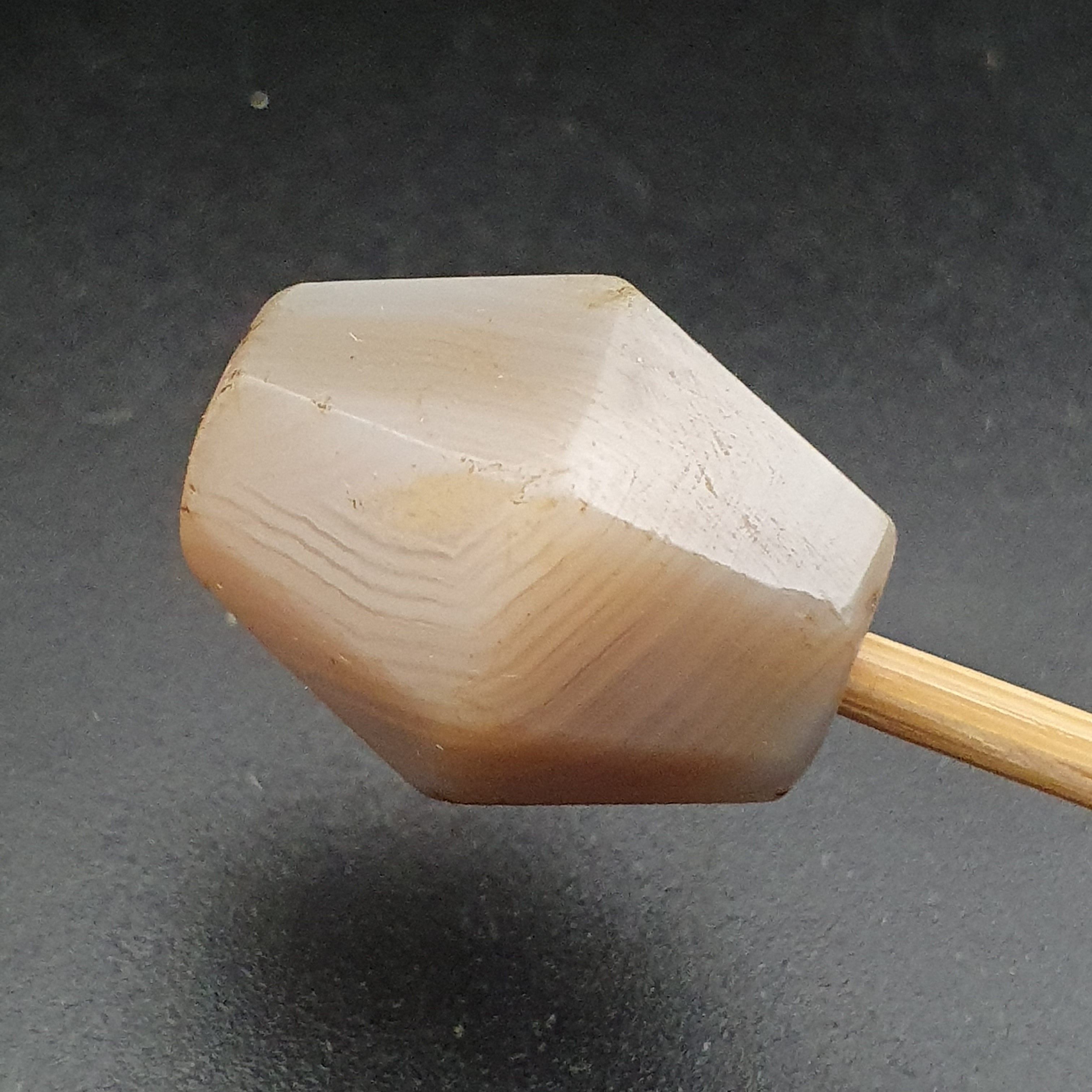 Ancient Natural Eye Pattern Suliemani Gray Agate Bead Amulet