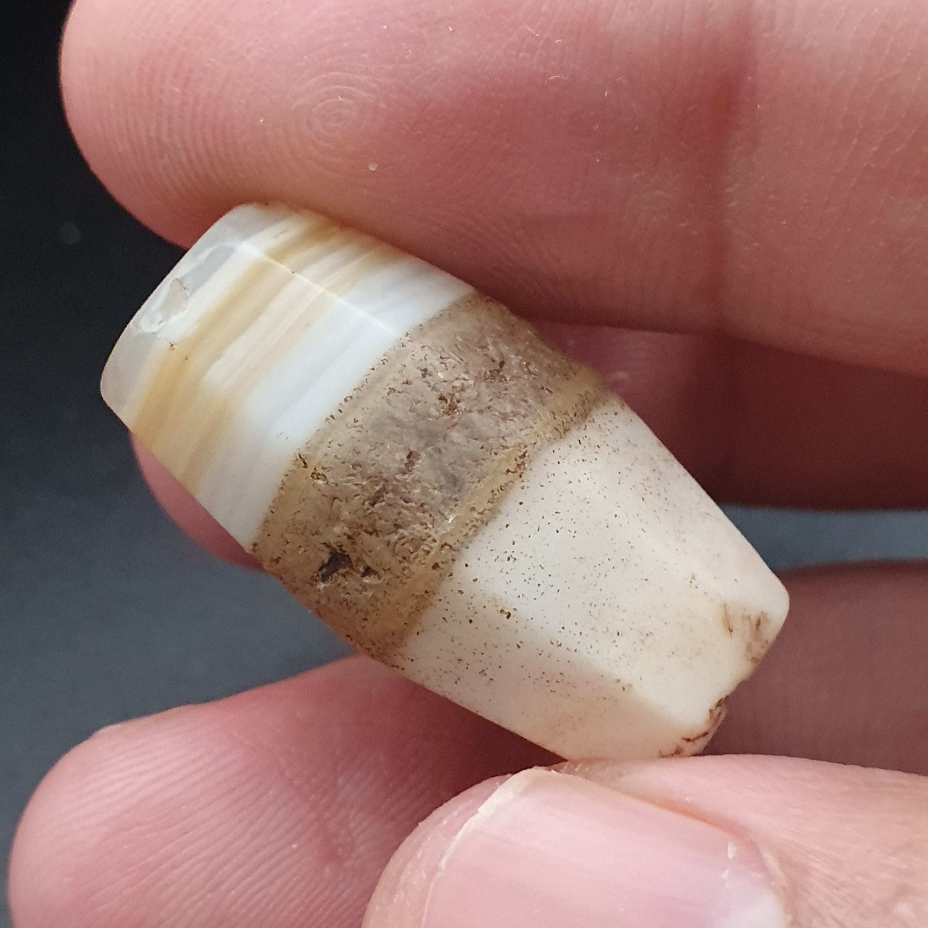 Ancient Natural Suliemani Stripe Pattern Agate Bead Amulet