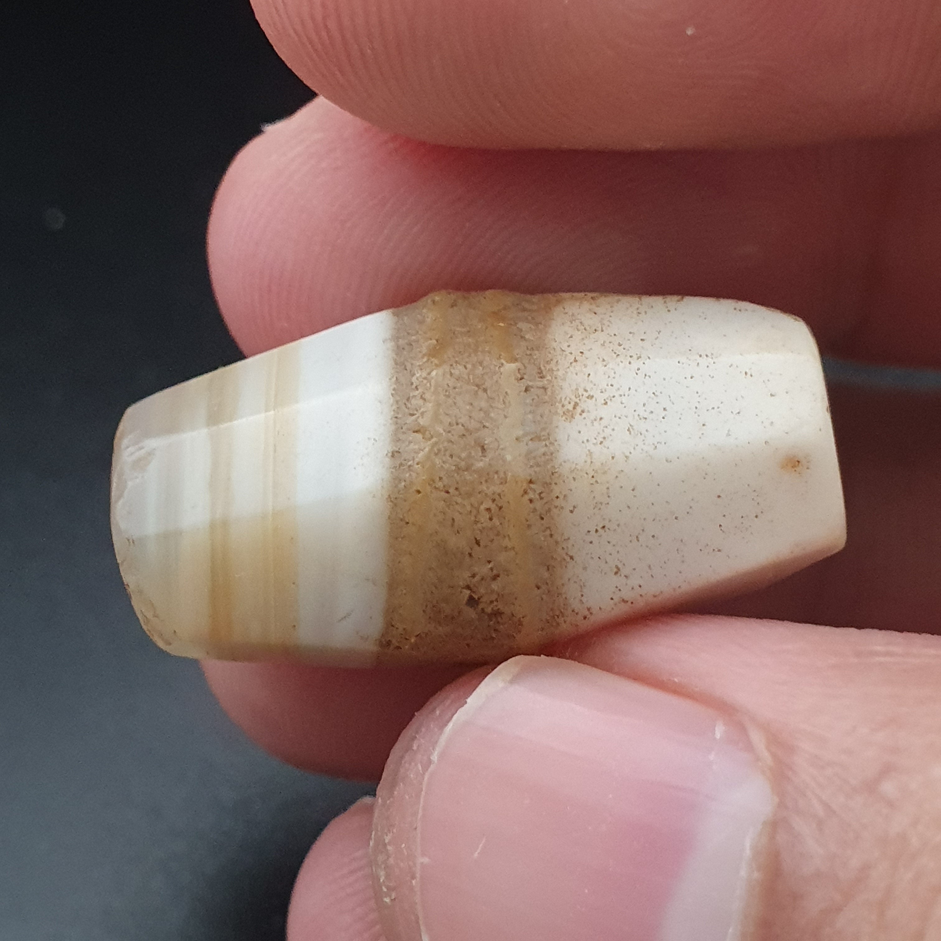 Ancient Natural Suliemani Stripe Pattern Agate Bead Amulet