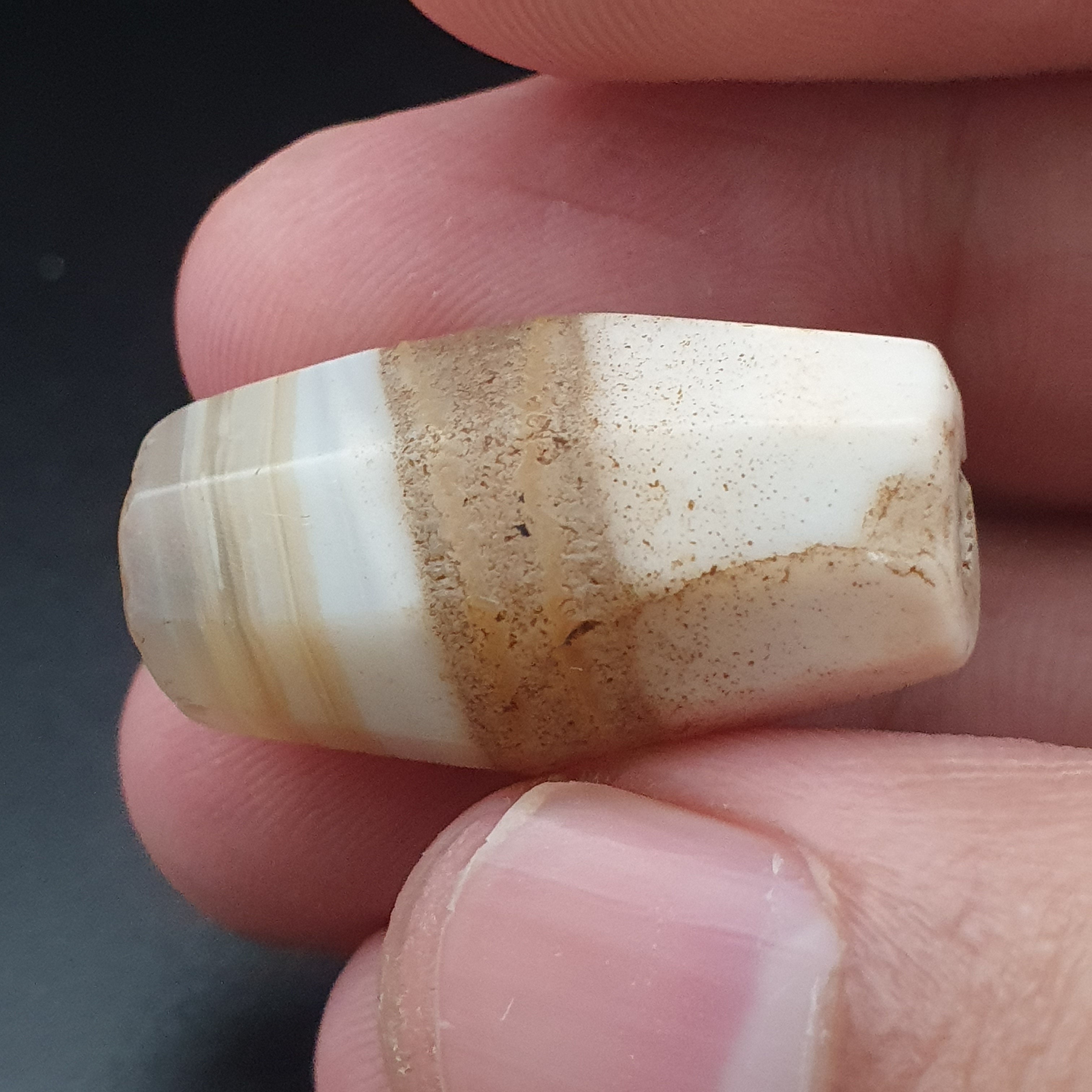 Ancient Natural Suliemani Stripe Pattern Agate Bead Amulet