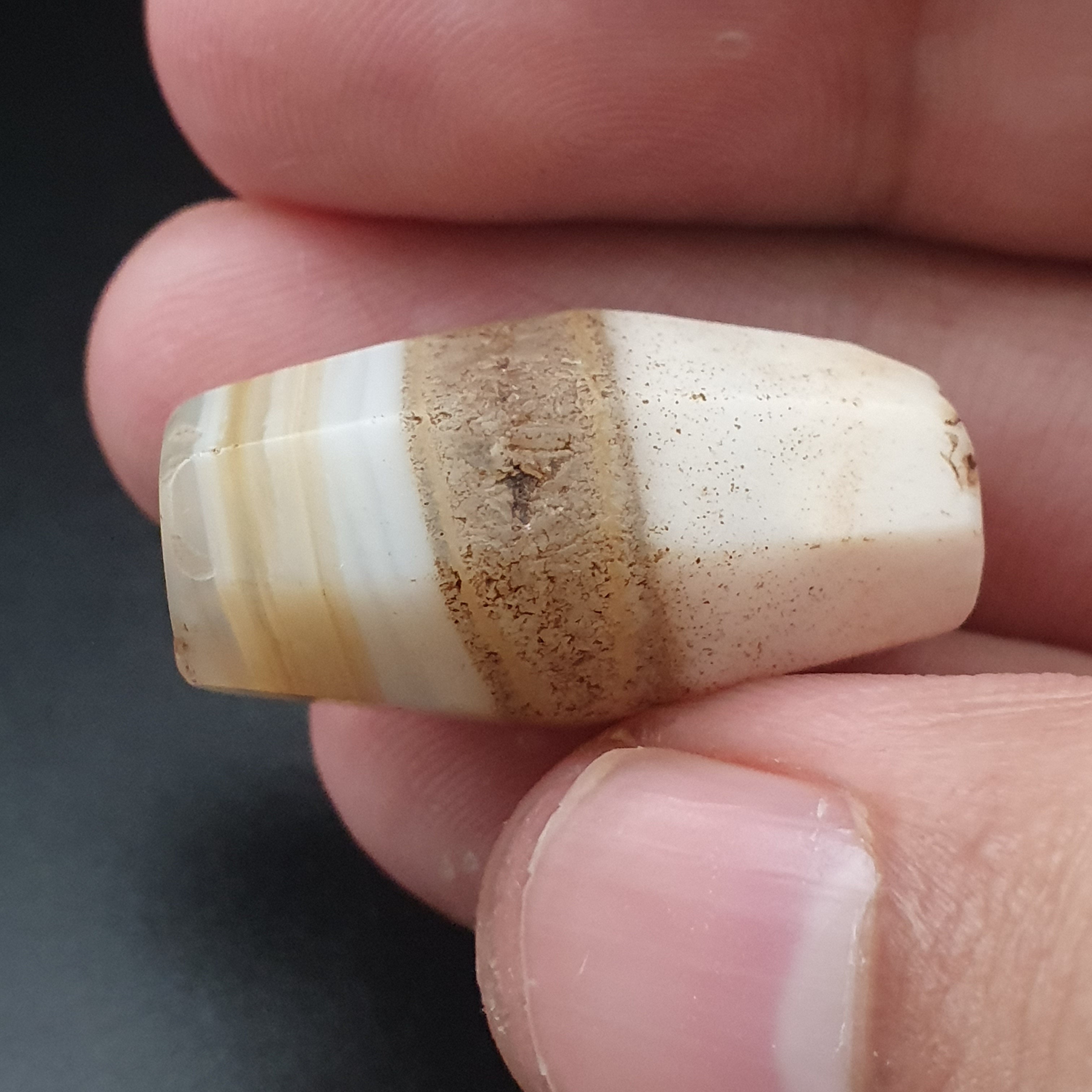 Ancient Natural Suliemani Stripe Pattern Agate Bead Amulet