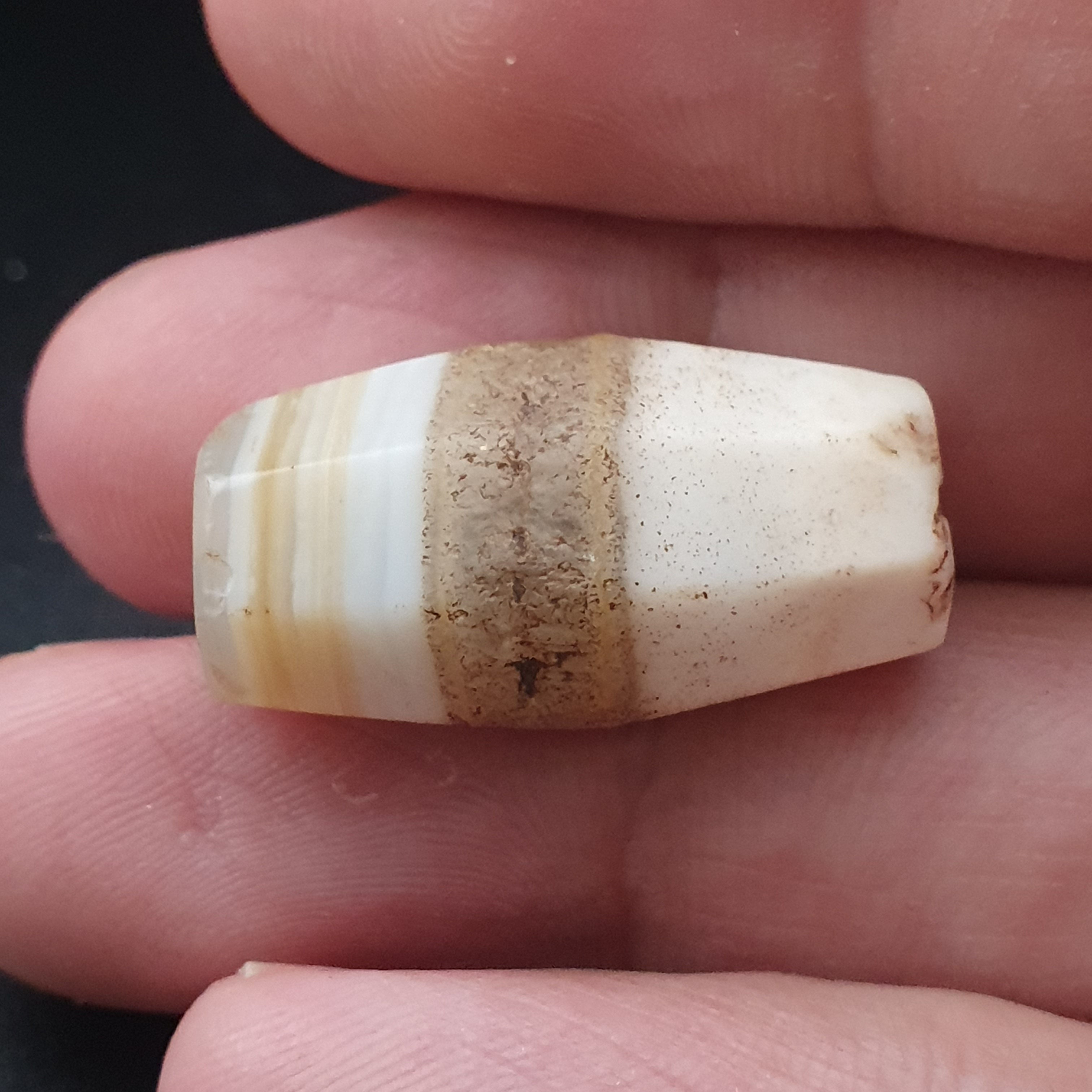 Ancient Natural Suliemani Stripe Pattern Agate Bead Amulet