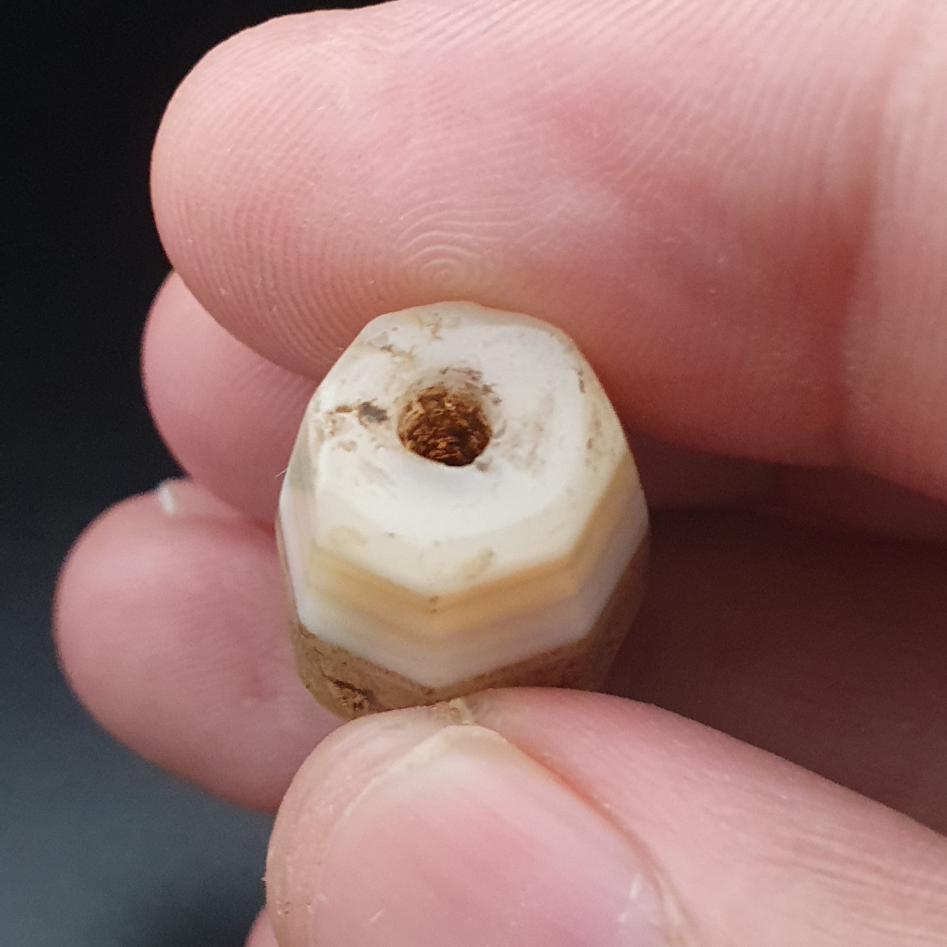 Ancient Natural Suliemani Stripe Pattern Agate Bead Amulet