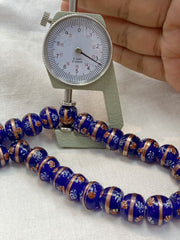 VINTAGE BEAUTIFUL MURANO MILLEFIORI ARTFancy  13MM GLASS BEADED Strand 52CM Long