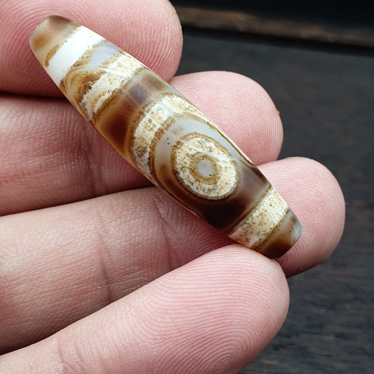 Vintage Eye BEAD Tibetan dzi bead old amulet Agate Tibet gzi pendant