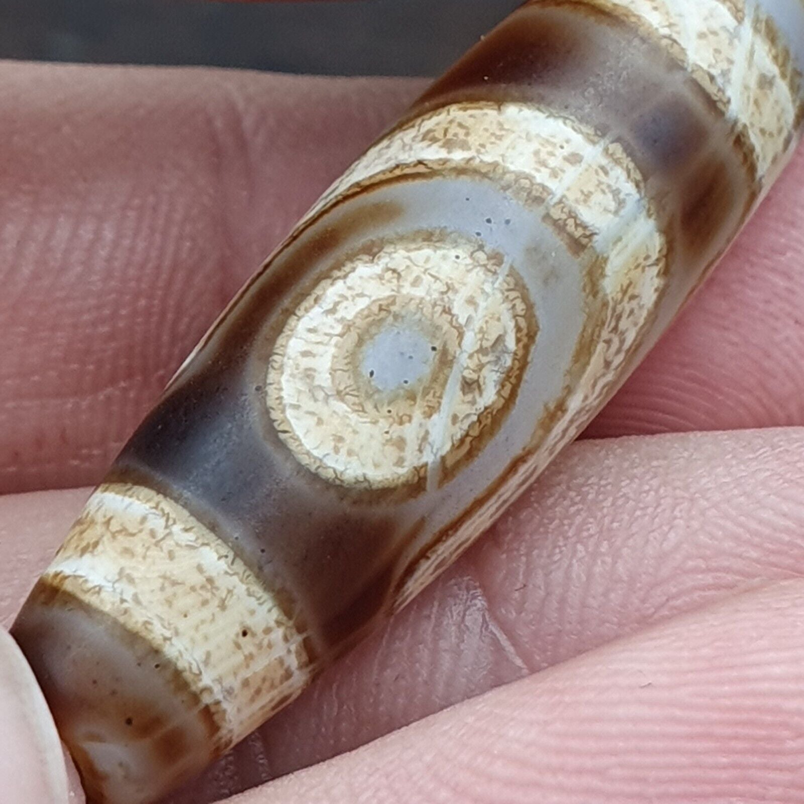 Vintage Eye BEAD Tibetan dzi bead old amulet Agate Tibet gzi pendant