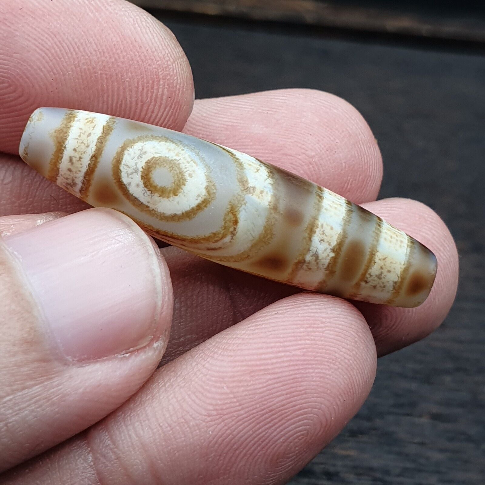 Vintage Eye BEAD Tibetan dzi bead old amulet Agate Tibet gzi pendant