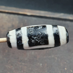 Old Indo Tibetan Agate 2 Eyes lines Agate stone Dzi Bead Amulet