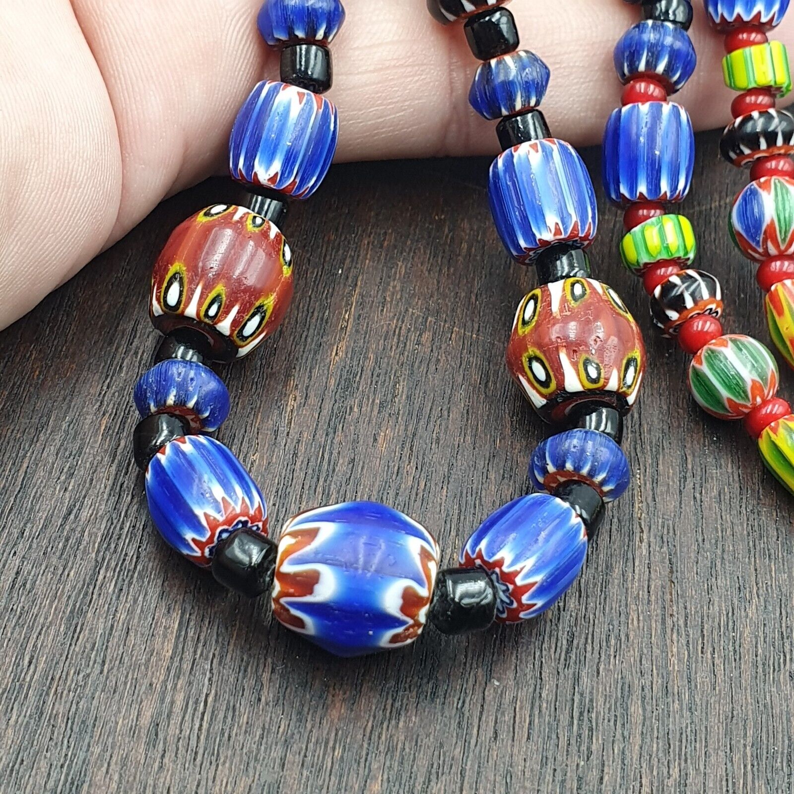 Harmony of Murano Mix Venetian Inspired Beadwork Chevron Beads Necklace NC-502