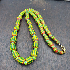 Venetian Style Trade beads Vintage Chevron Glass Beads necklace