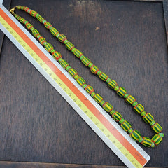 Venetian Style Trade beads Vintage Chevron Glass Beads necklace