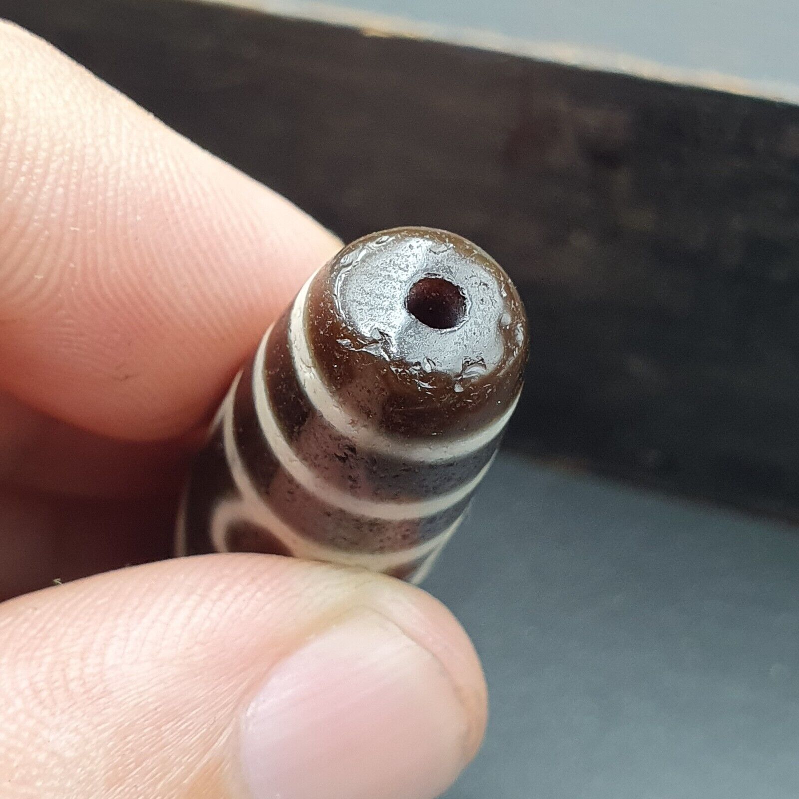 Himalayan Tibetan Dzi Agate Bead: A Rare Gem from the Past  TBET-8