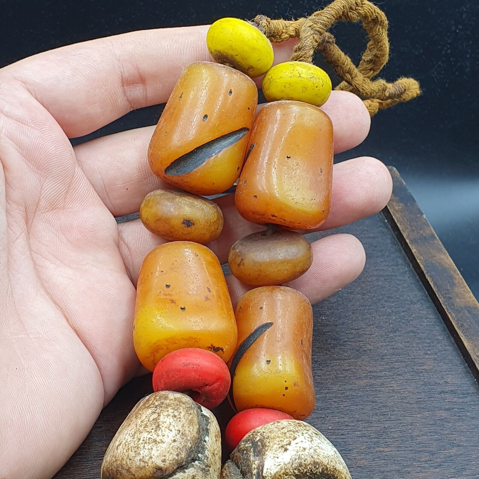 298g Moroccan Berber Necklace Handcrafted Amber Vintage Jewelry African Necklace