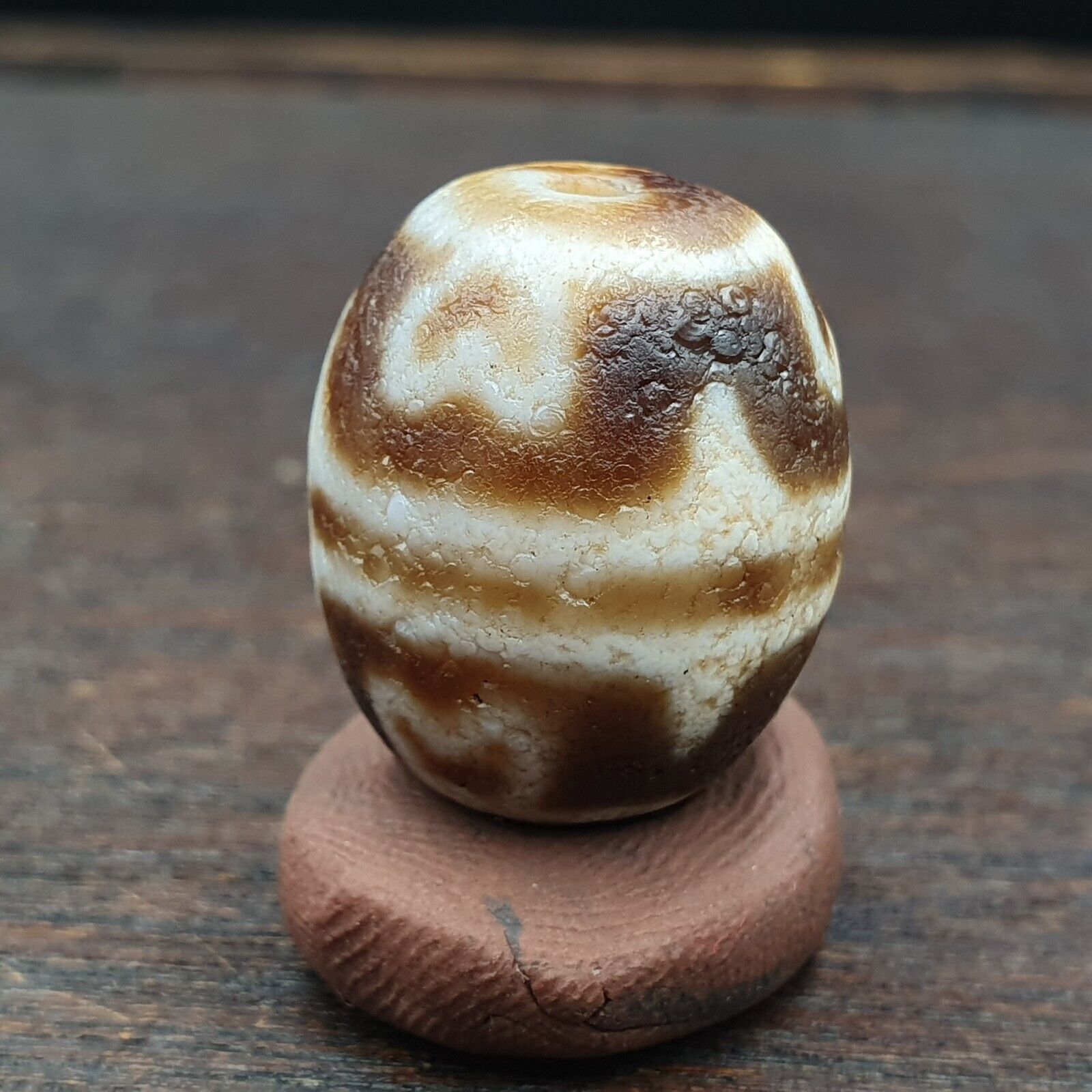 High Quality Antique Tibetan rare Pattern Agate stone Dzi Bead Amulet