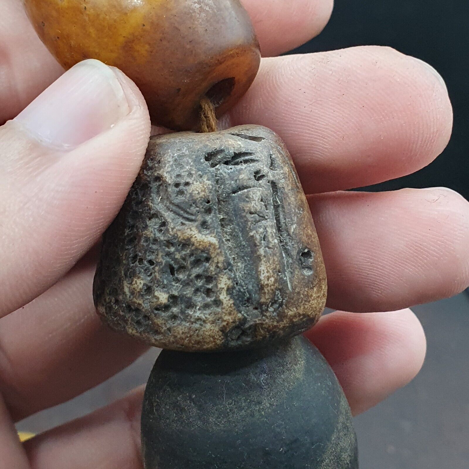 Moroccan Necklace Handcrafted Amber Resin Vintage Jewelry African Necklace