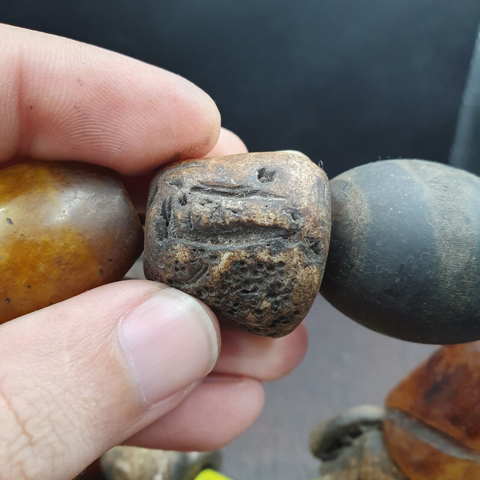 Moroccan Necklace Handcrafted Amber Resin Vintage Jewelry African Necklace