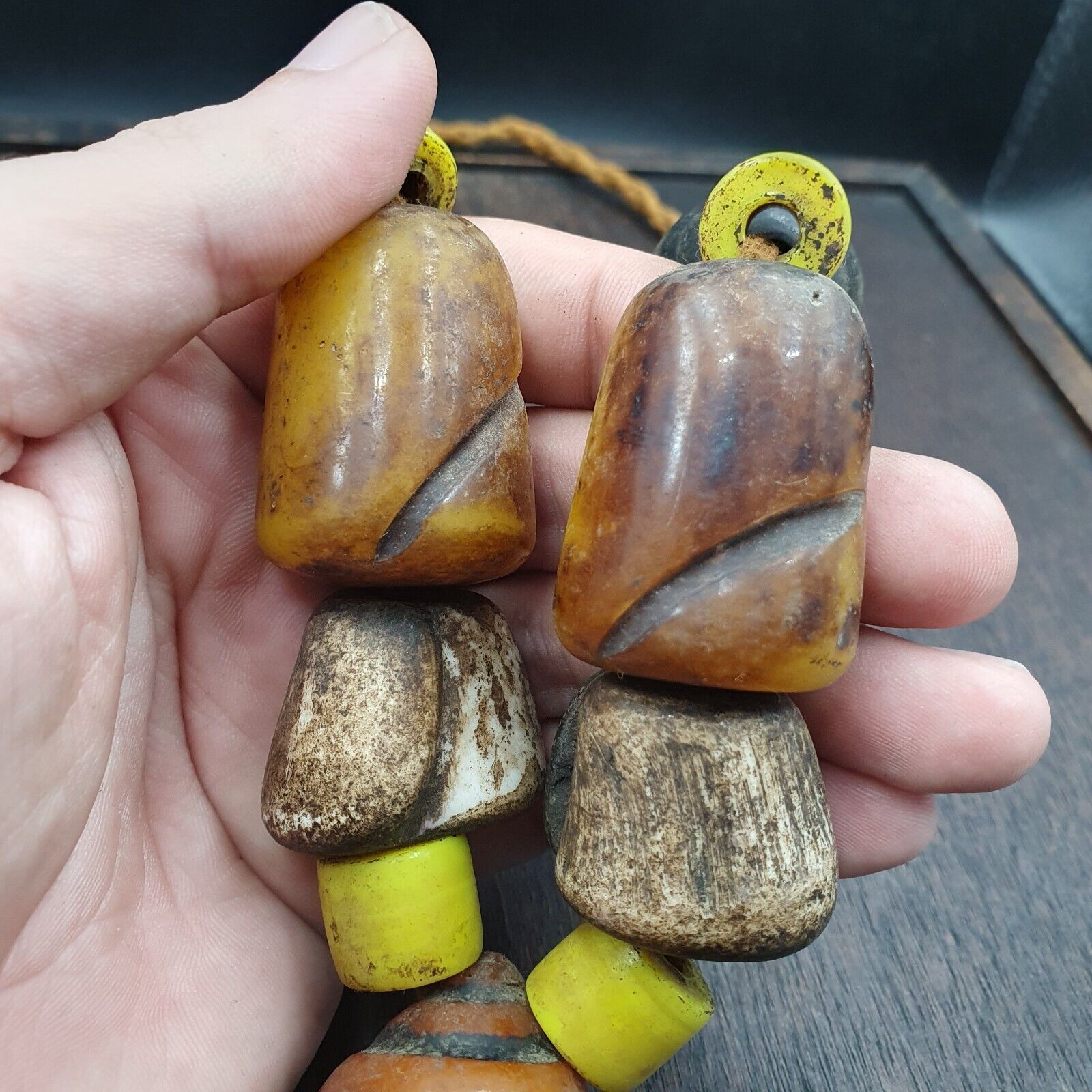 Moroccan Necklace Handcrafted Amber Resin Vintage Jewelry African Necklace