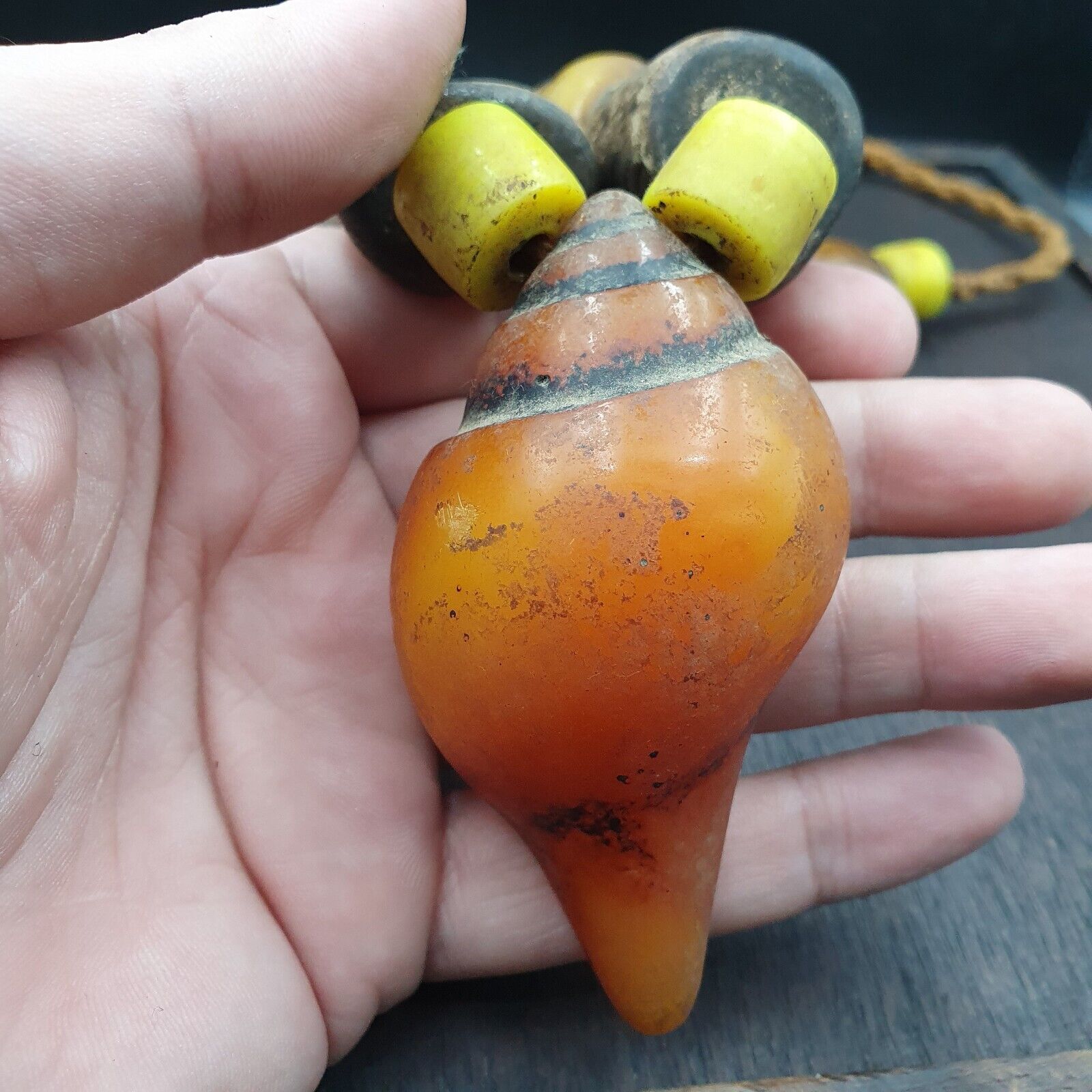 Moroccan Necklace Handcrafted Amber Resin Vintage Jewelry African Necklace