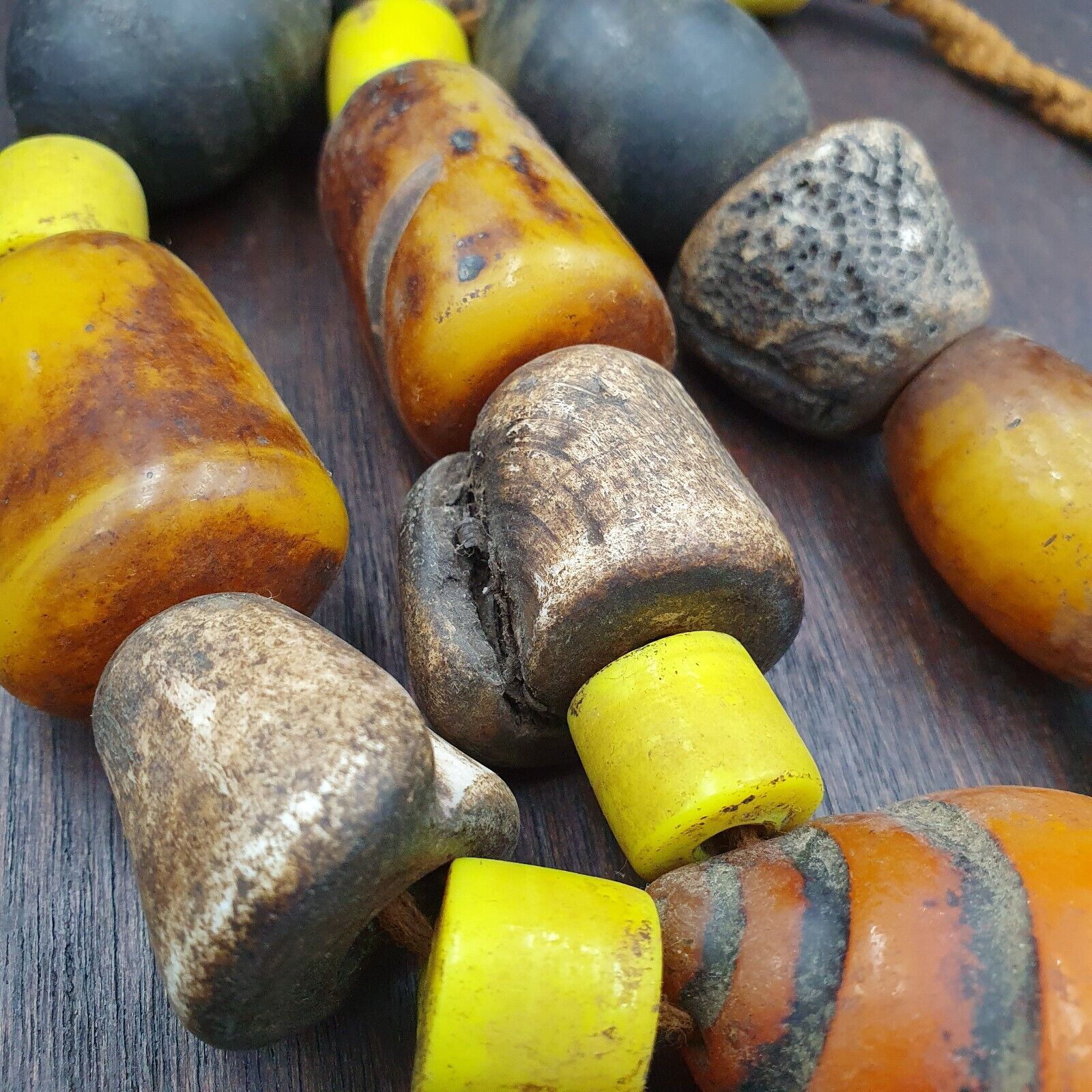 Moroccan Necklace Handcrafted Amber Resin Vintage Jewelry African Necklace