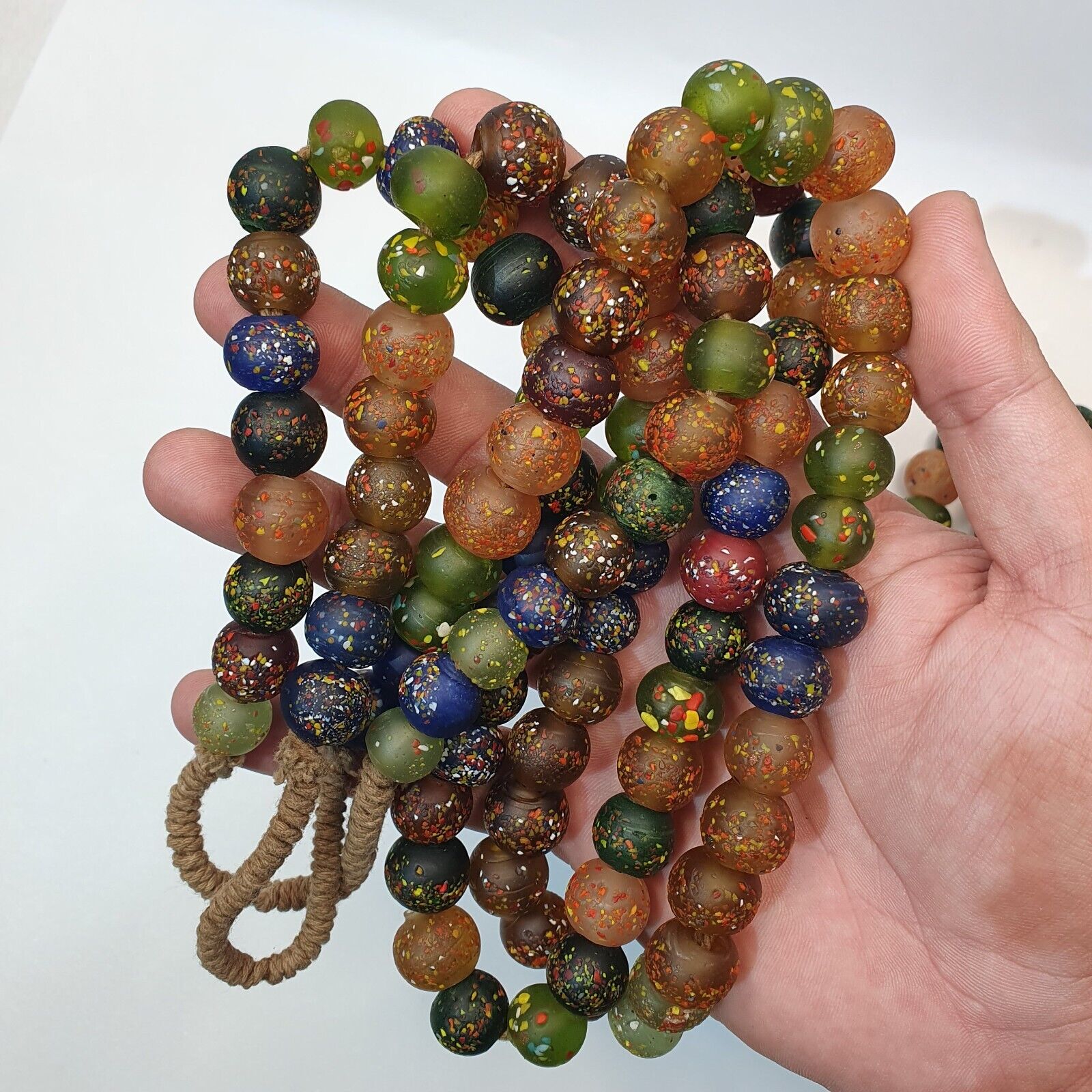 Vintage Trade Candy Glass Beads Beaded Necklace