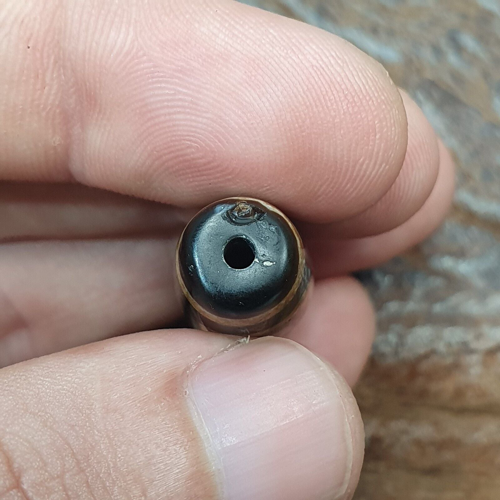 Old Tibetan Himalayan 8 eyes in eye Dzi Bead Amulet circle and Square Eyes