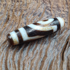 Himalayan Indo Tibetan Agate 2 eyes Lines Bead unique Patterns Dzi Amulet