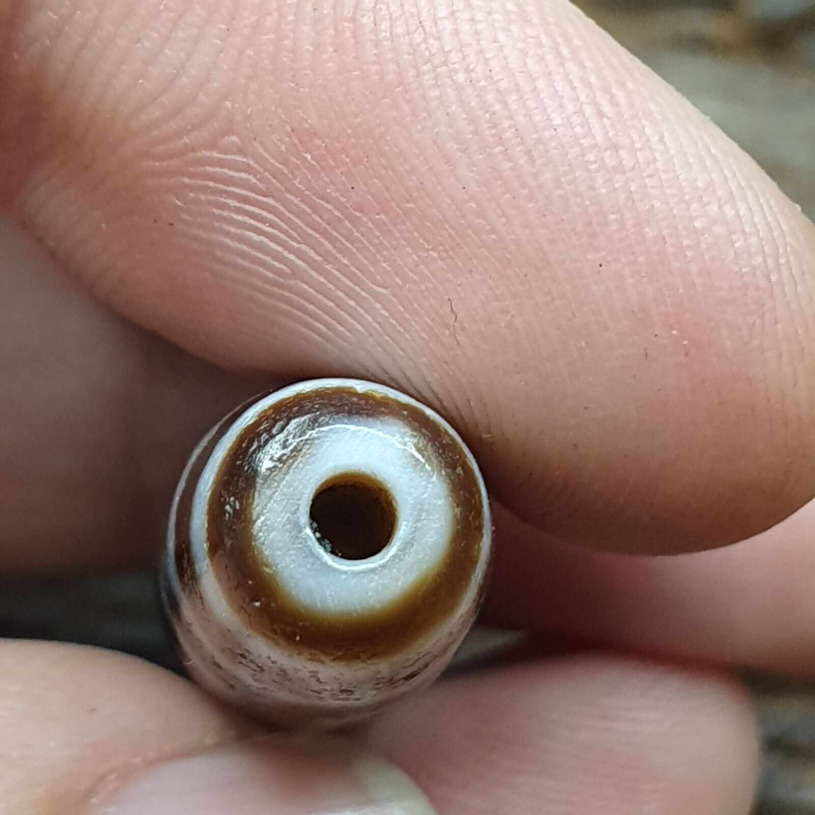 Old Tibetan Himalayan Diamond Eyes Agate stone Dzi Bead Amulet CT-4