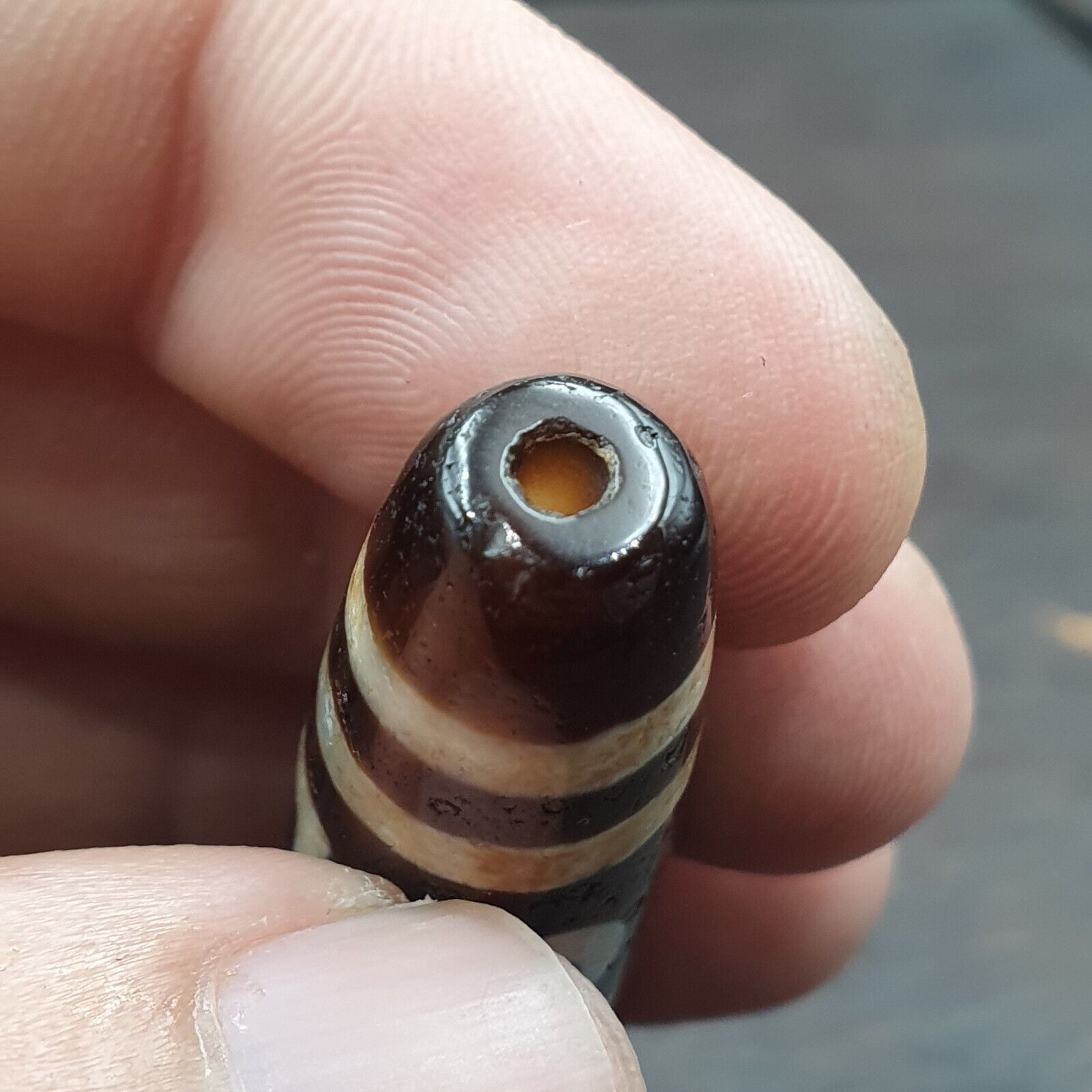 Powerful 2 eyes Unique patterns Tibetan Agate Dzi Bead Amulet CTC-2Y