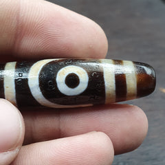Powerful 2 eyes Unique patterns Tibetan Agate Dzi Bead Amulet CTC-2Y