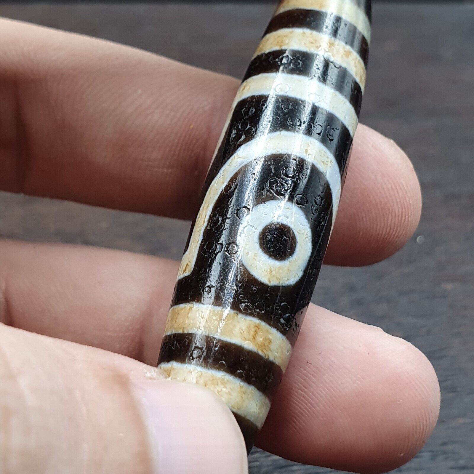 Powerful 2 eyes Unique patterns Tibetan Agate Dzi Bead Amulet CTC-2Y