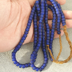 BEAUTIFUL OLD AFRICAN Cobalt blue GLASS ANTIQUE Style BEADS 7MM