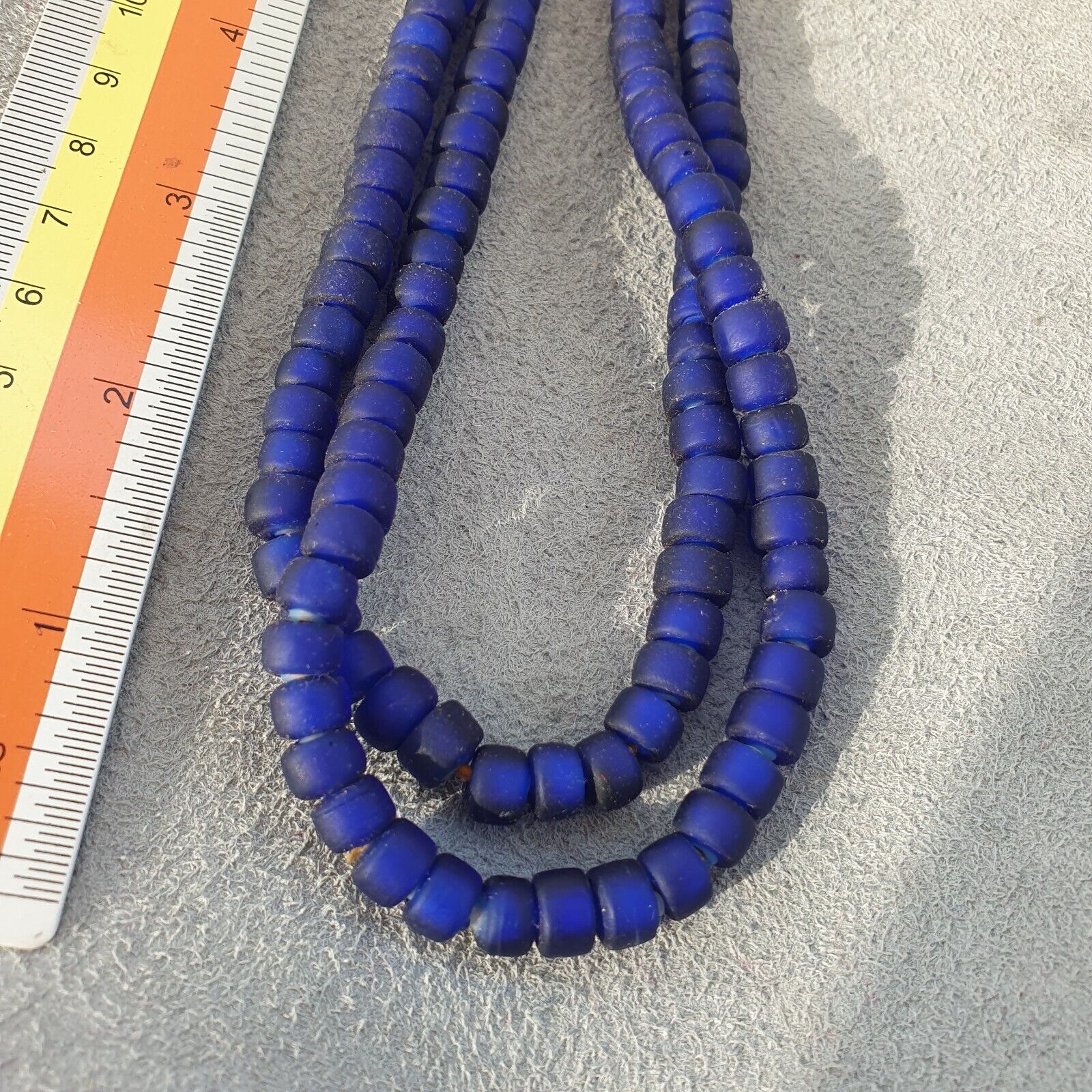 BEAUTIFUL OLD AFRICAN Cobalt blue GLASS ANTIQUE Style BEADS 7MM
