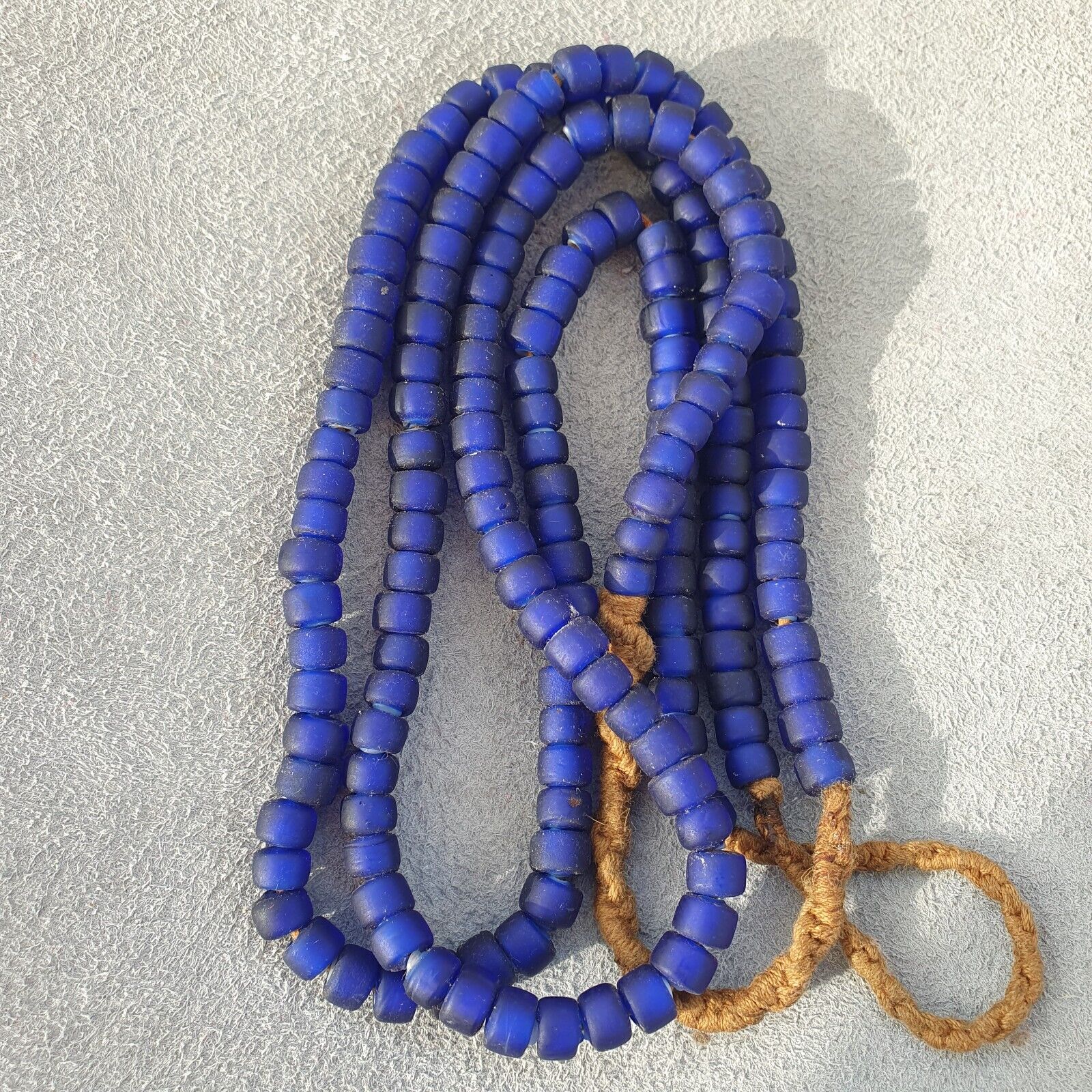 BEAUTIFUL OLD AFRICAN Cobalt blue GLASS ANTIQUE Style BEADS 7MM