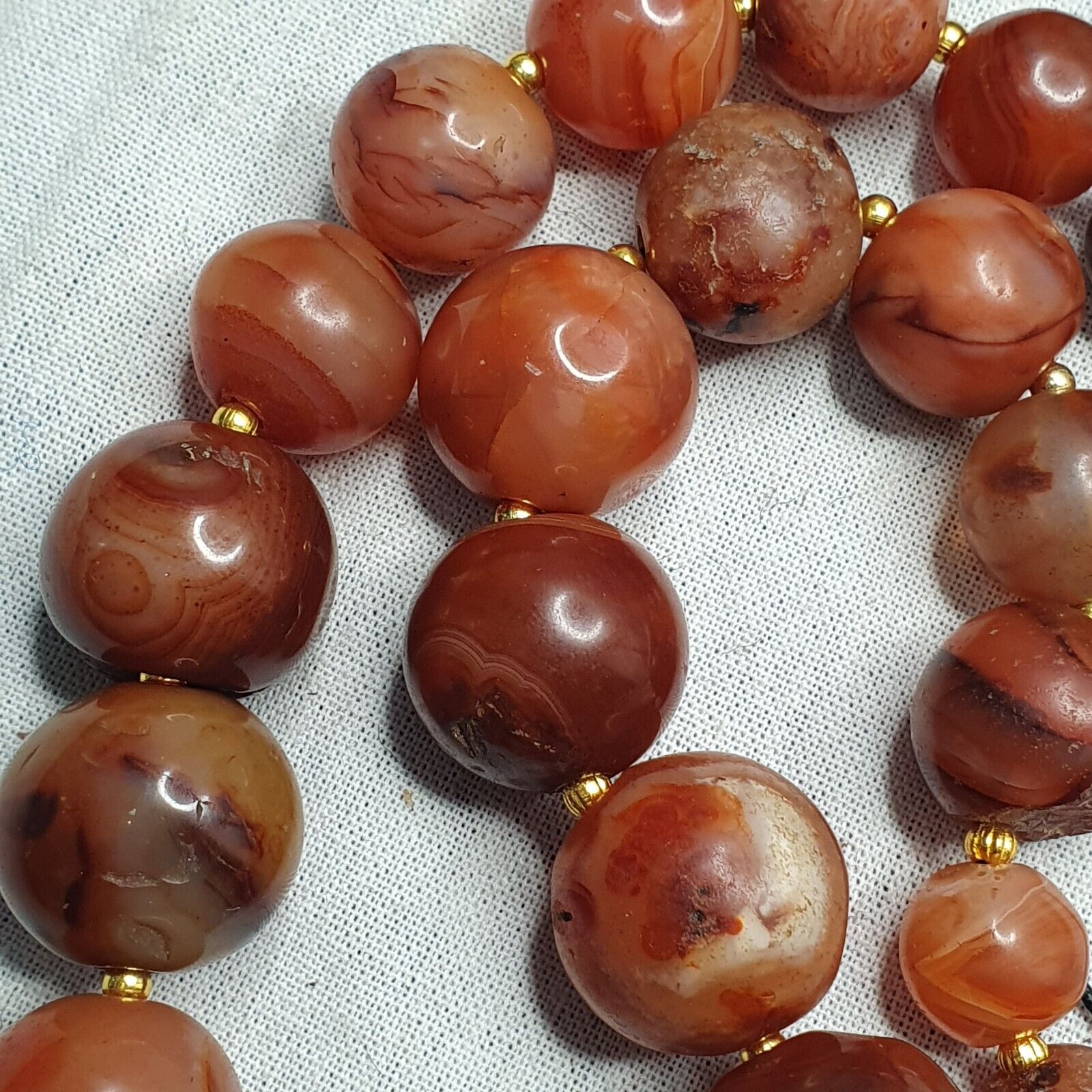 Beautiful Antique Persian African Carnelian Beads Agate Jewelry necklace