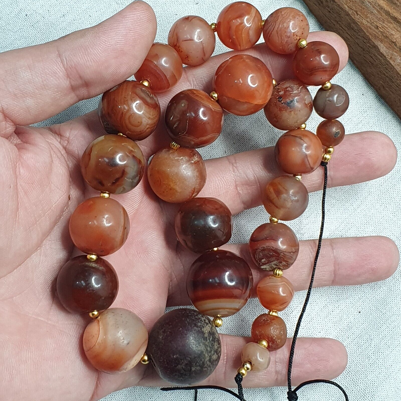 Beautiful Antique Persian African Carnelian Beads Agate Jewelry necklace