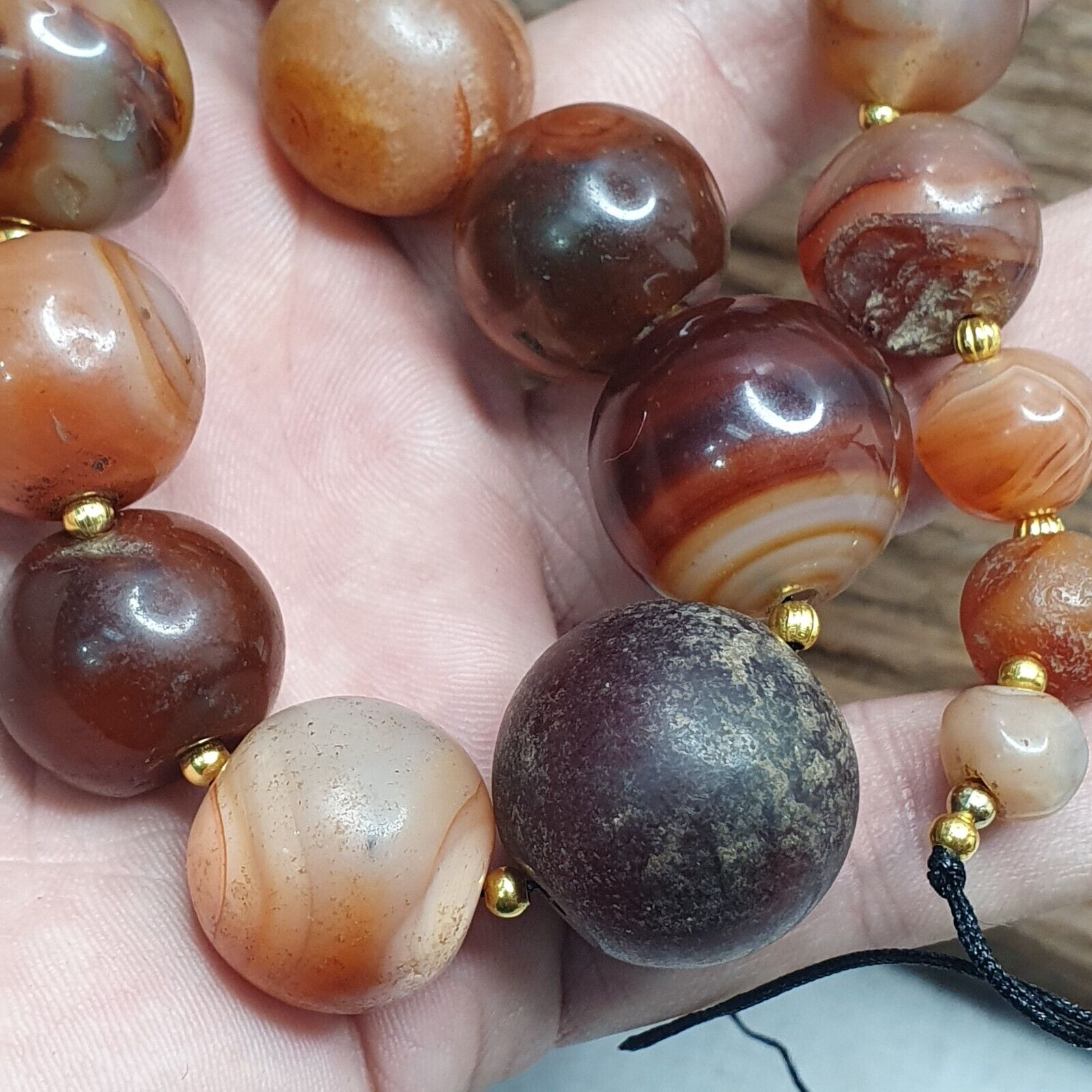 Beautiful Antique Persian African Carnelian Beads Agate Jewelry necklace