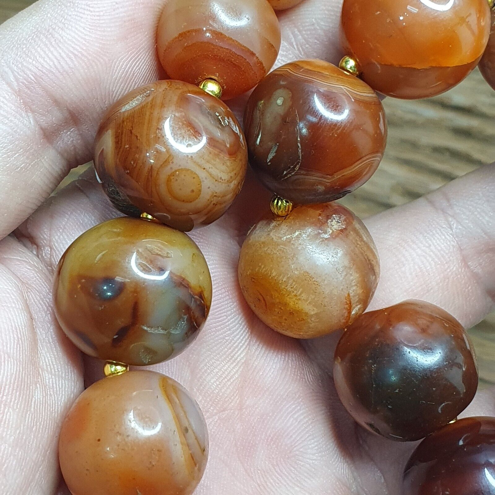 Beautiful Antique Persian African Carnelian Beads Agate Jewelry necklace