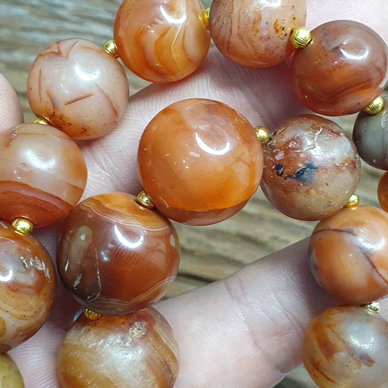 Beautiful Antique Persian African Carnelian Beads Agate Jewelry necklace