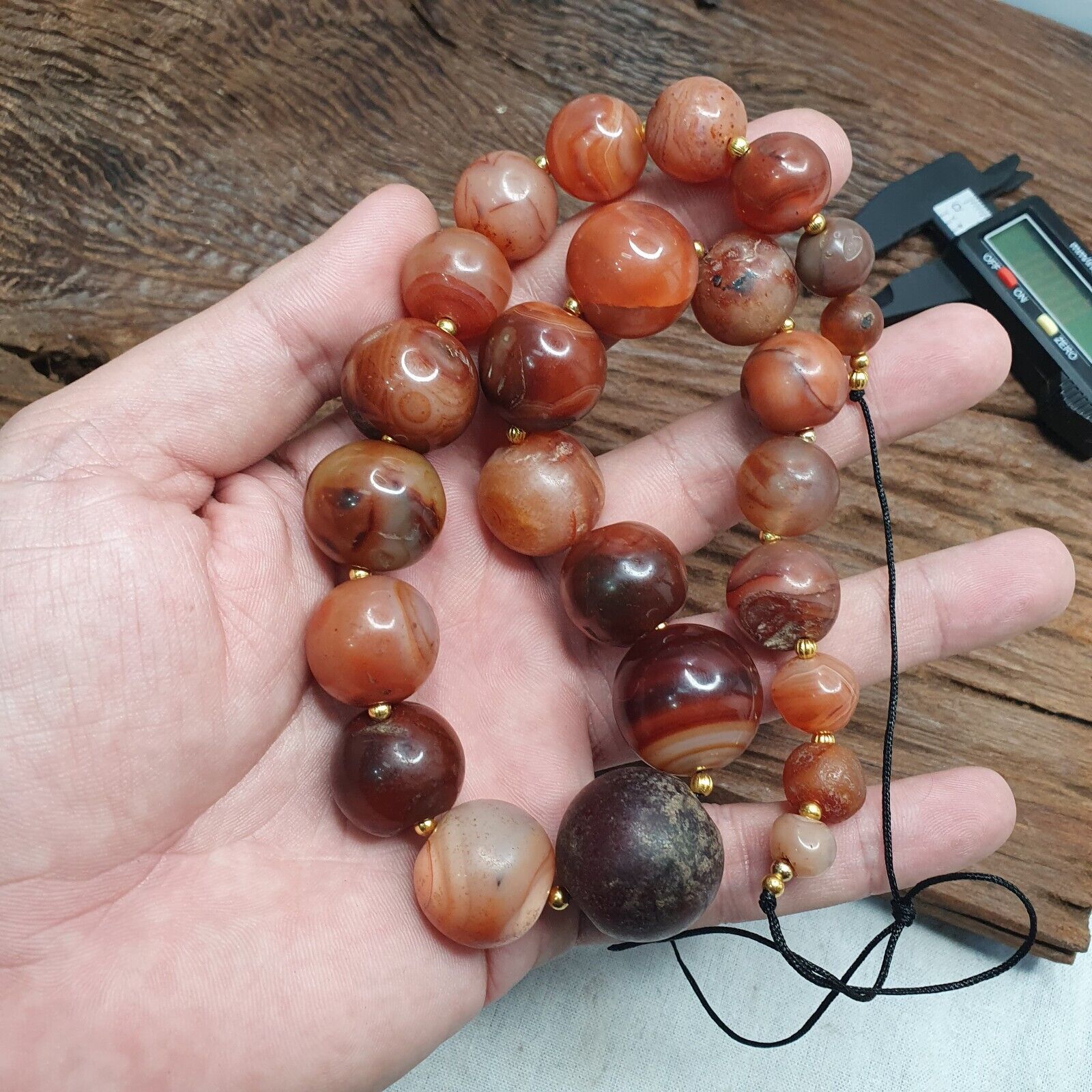 Beautiful Antique Persian African Carnelian Beads Agate Jewelry necklace