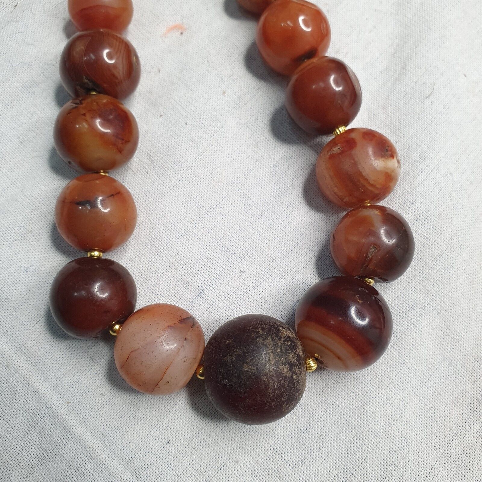 Beautiful Antique Persian African Carnelian Beads Agate Jewelry necklace