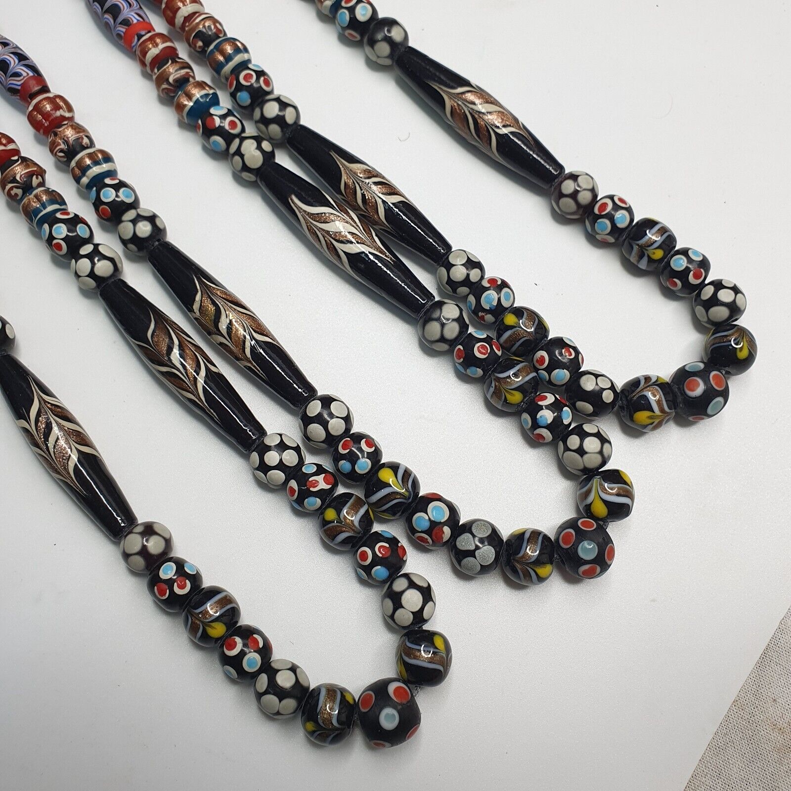 Venetian Style Skunk Wedding cake Aventurine beads beaded Necklace